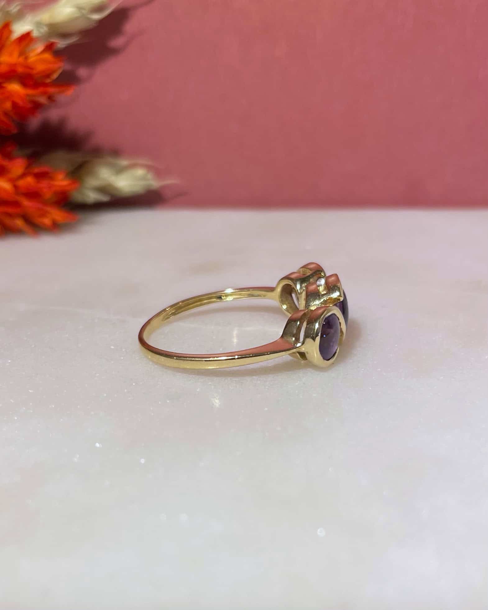 Bague Trilogie Améthystes 1.20 carat "Emnaa" - Elliade Paris