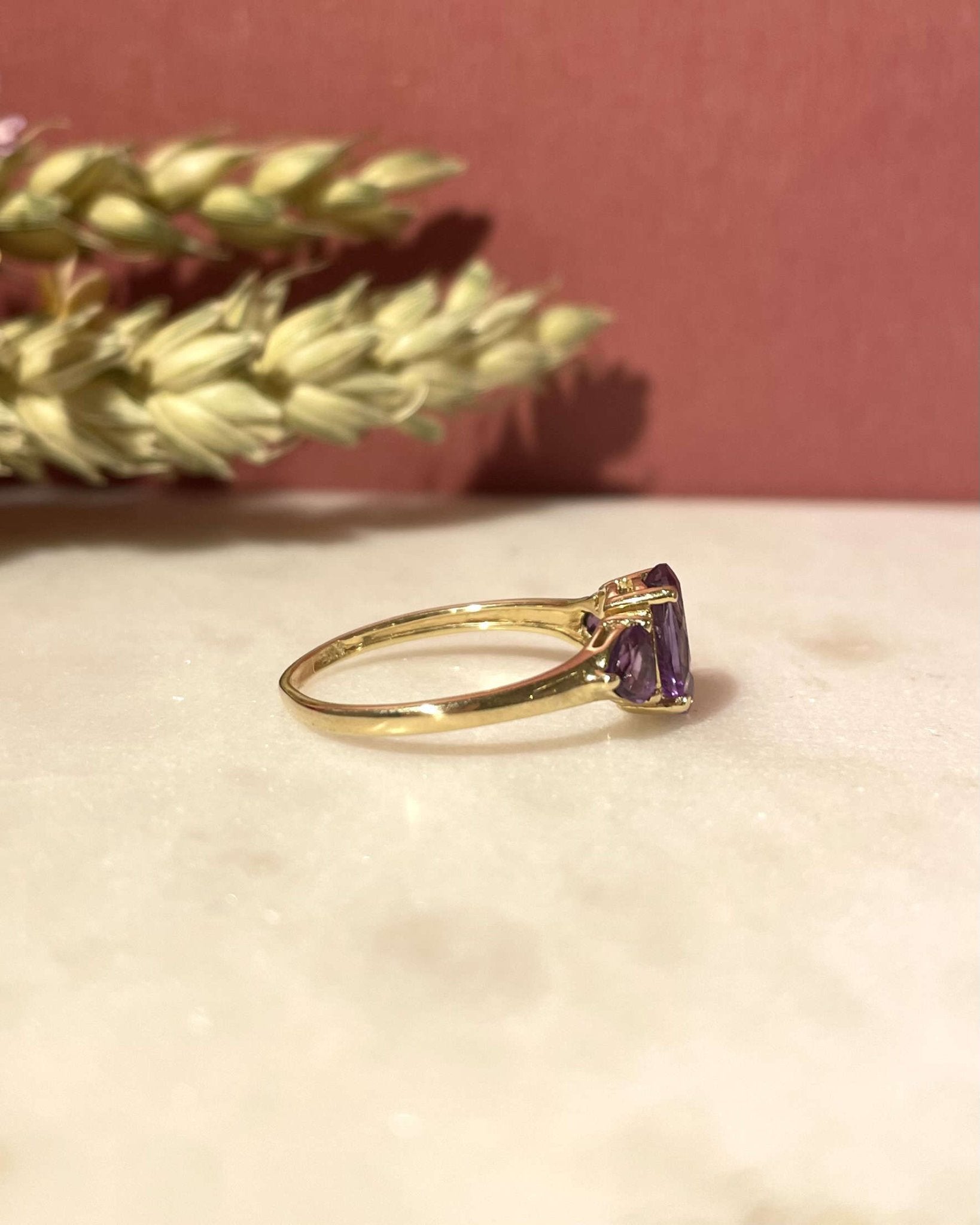 Bague Trilogie Améthystes 1.50 carat "Violette" - Elliade Paris