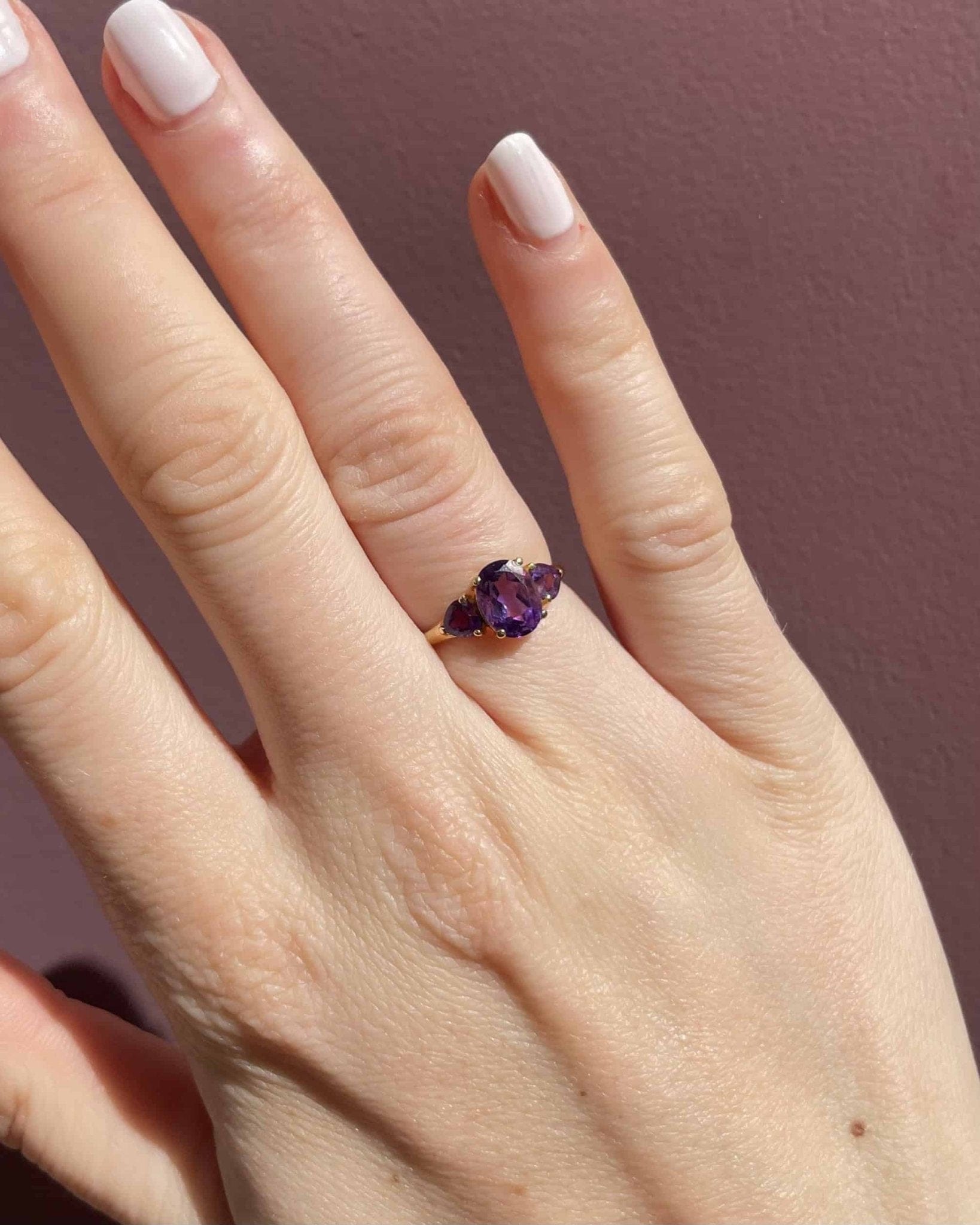 Bague Trilogie Améthystes 1.50 carat "Violette" - Elliade Paris