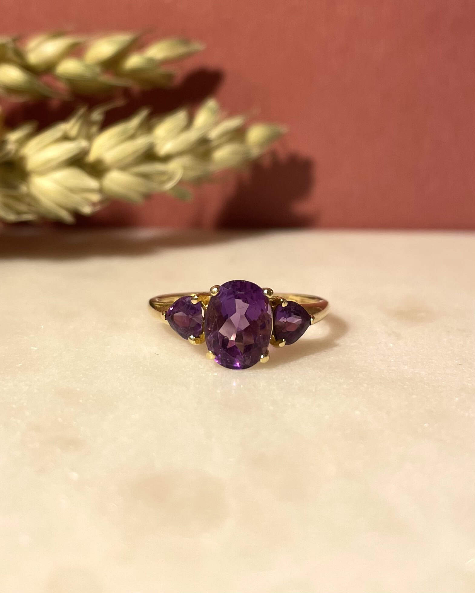 Bague Trilogie Améthystes 1.50 carat "Violette" - Elliade Paris