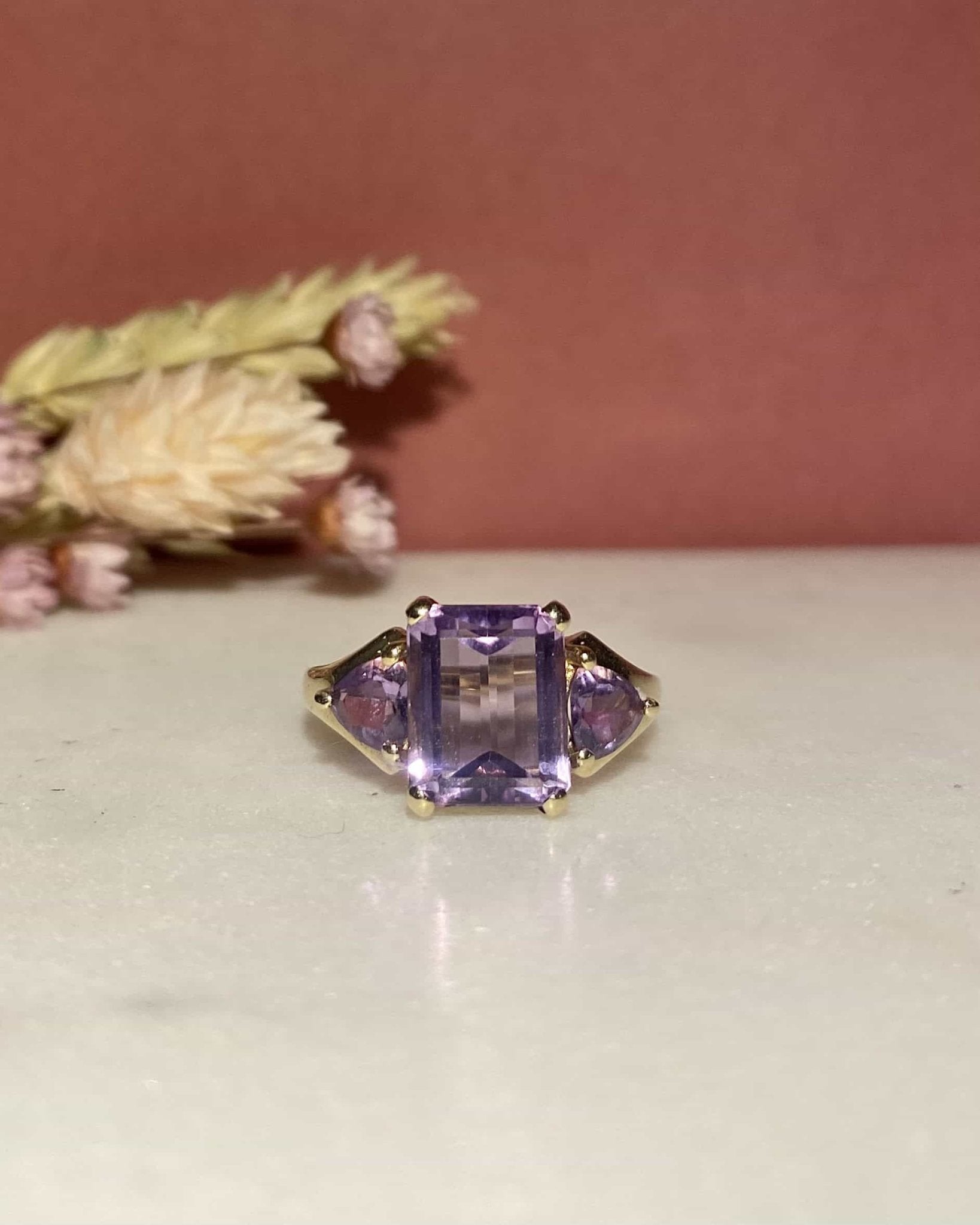 Bague Trilogie Améthystes 2.20 Carats "Paula" - Elliade Paris