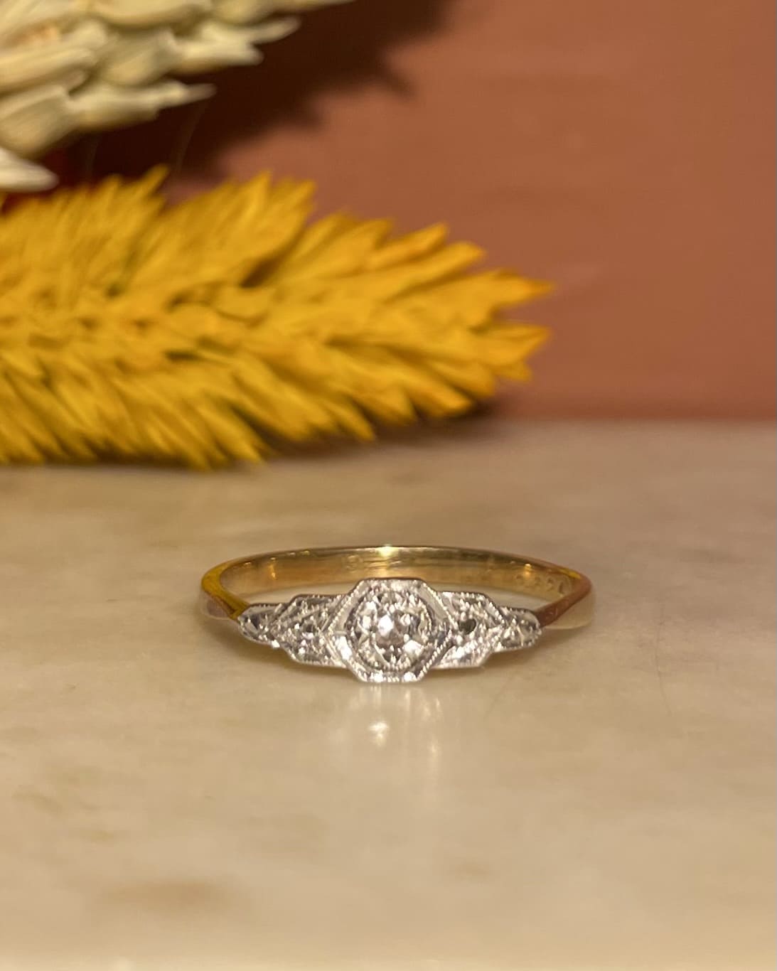Bague Trilogie Art déco Diamants Vintage "Tamy" - Elliade Paris