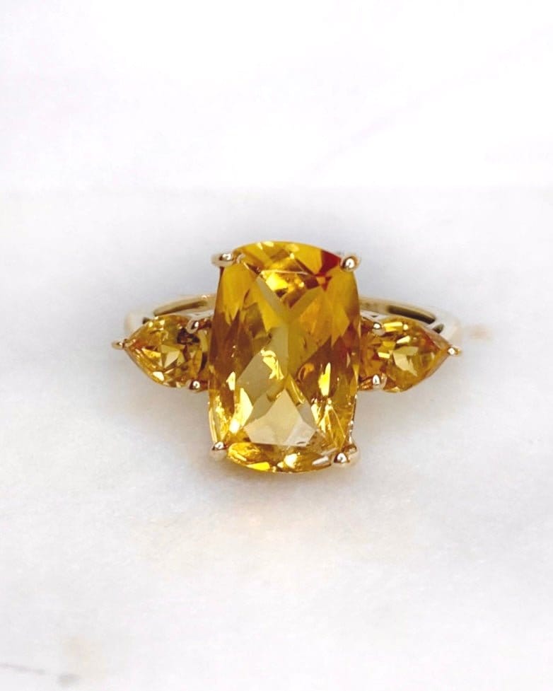 Bague Trilogie Citrine 4.10 Carats "Mia" - Elliade Paris