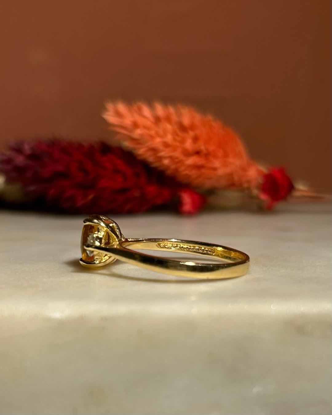 Bague Trilogie Citrine & Aigue - Marines "Louisa" - Elliade Paris