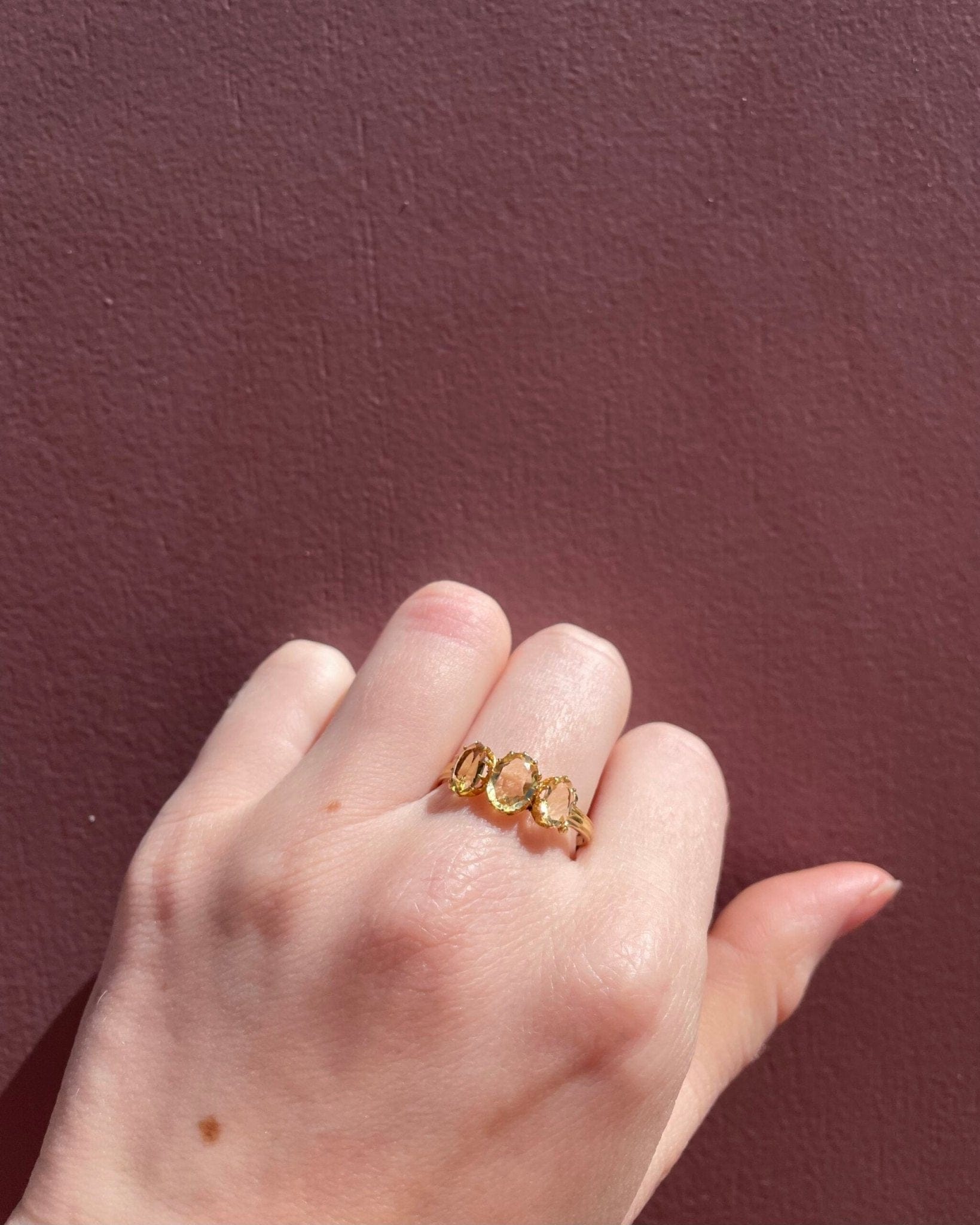 Bague Trilogie Citrines 1.30 carat "Amber" - Elliade Paris