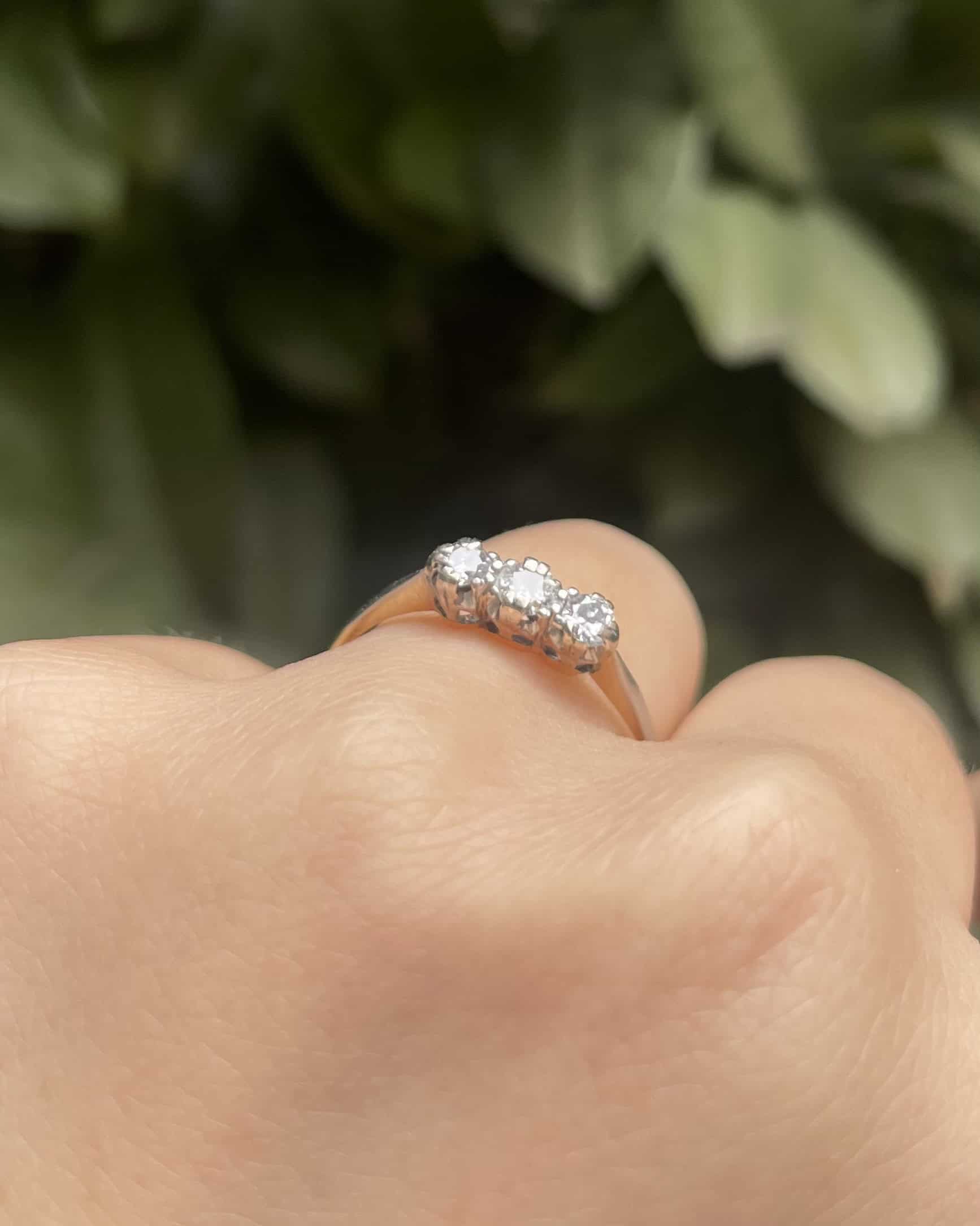 Bague Vintage Trilogie Diamants "Ophelia"