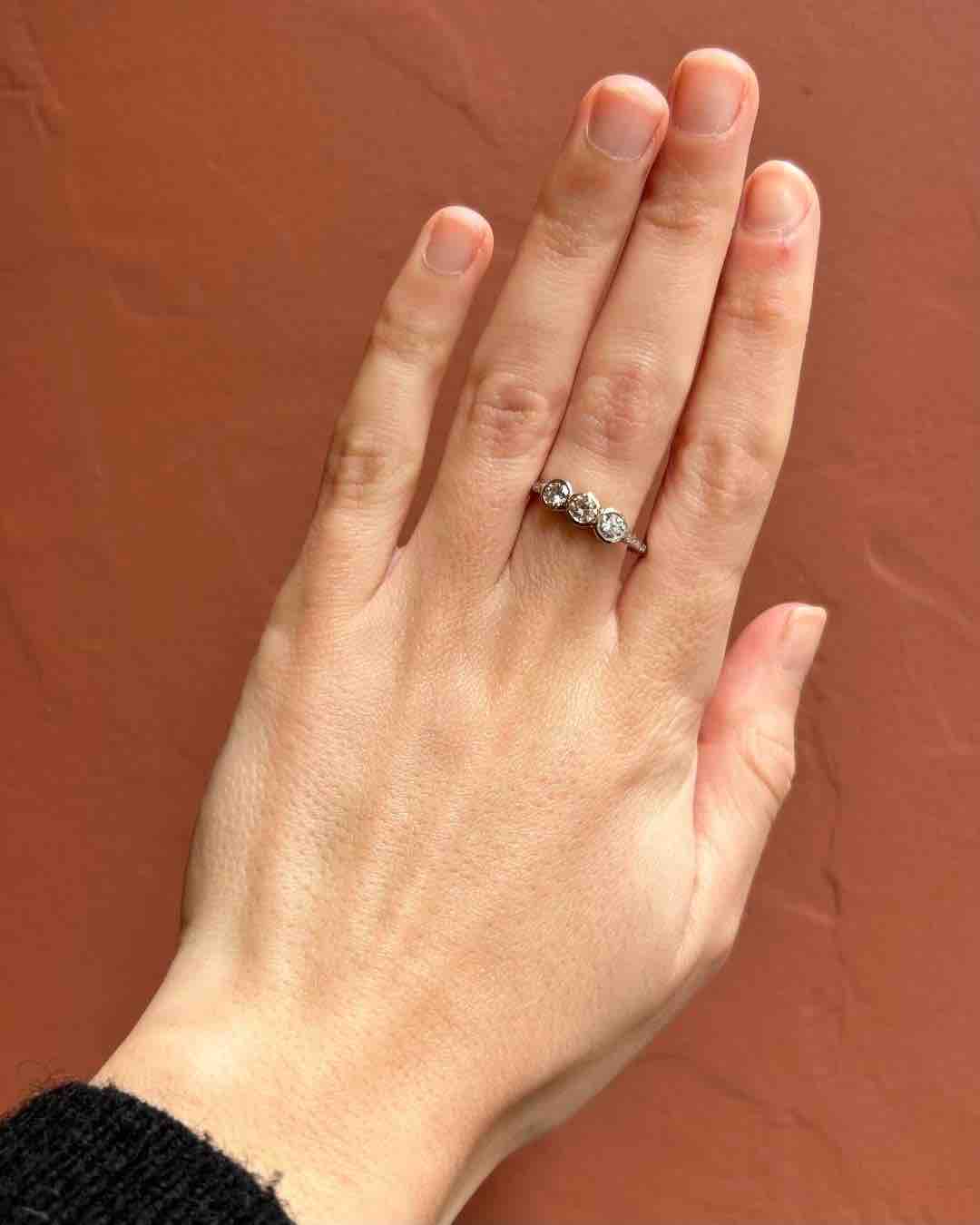 Bague Trilogie Diamants 1.12 carat "Hayden" - Elliade Paris