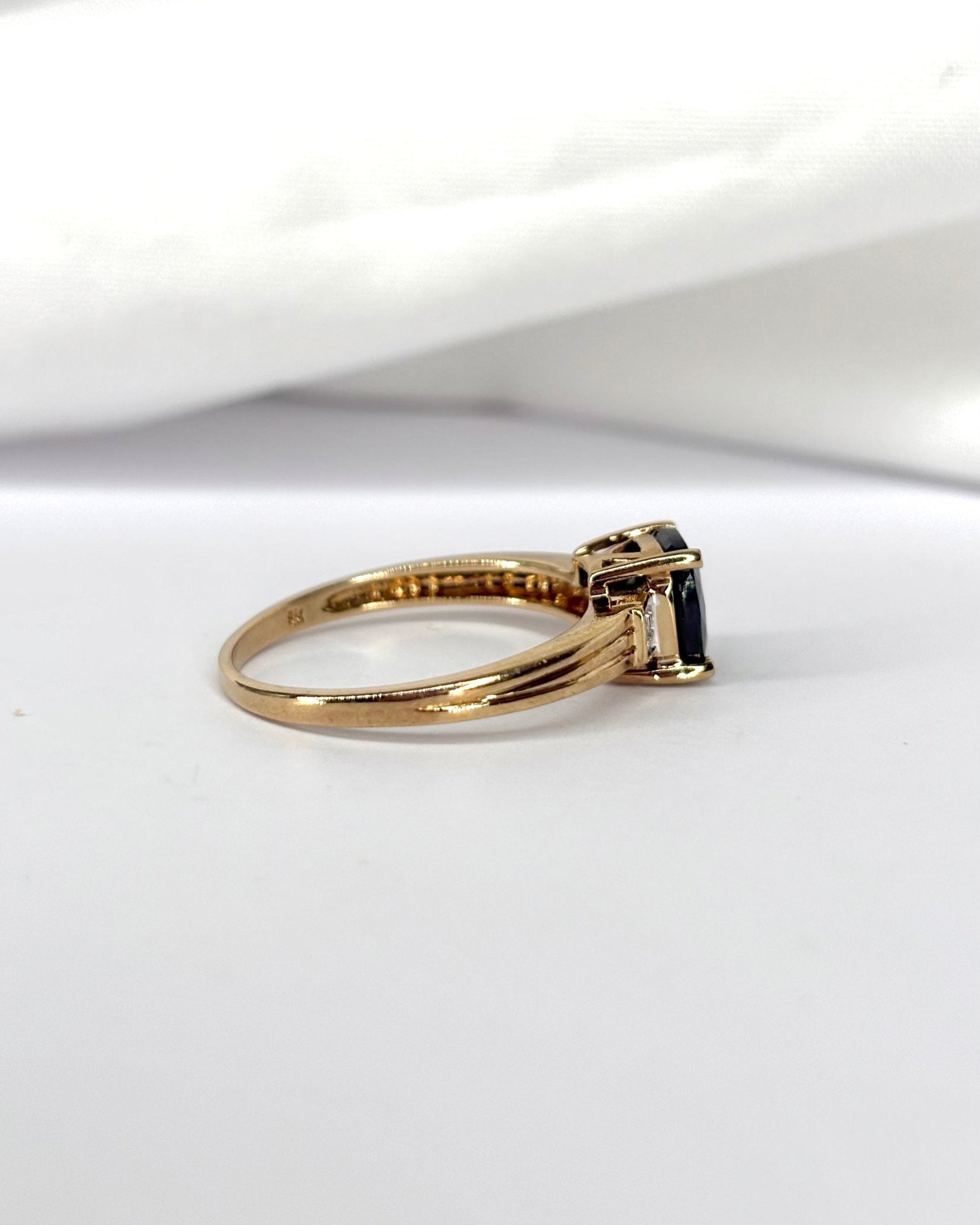 Bague Trilogie Diopside 1.55 carat & 2 Diamants "Ariane" - Elliade Paris