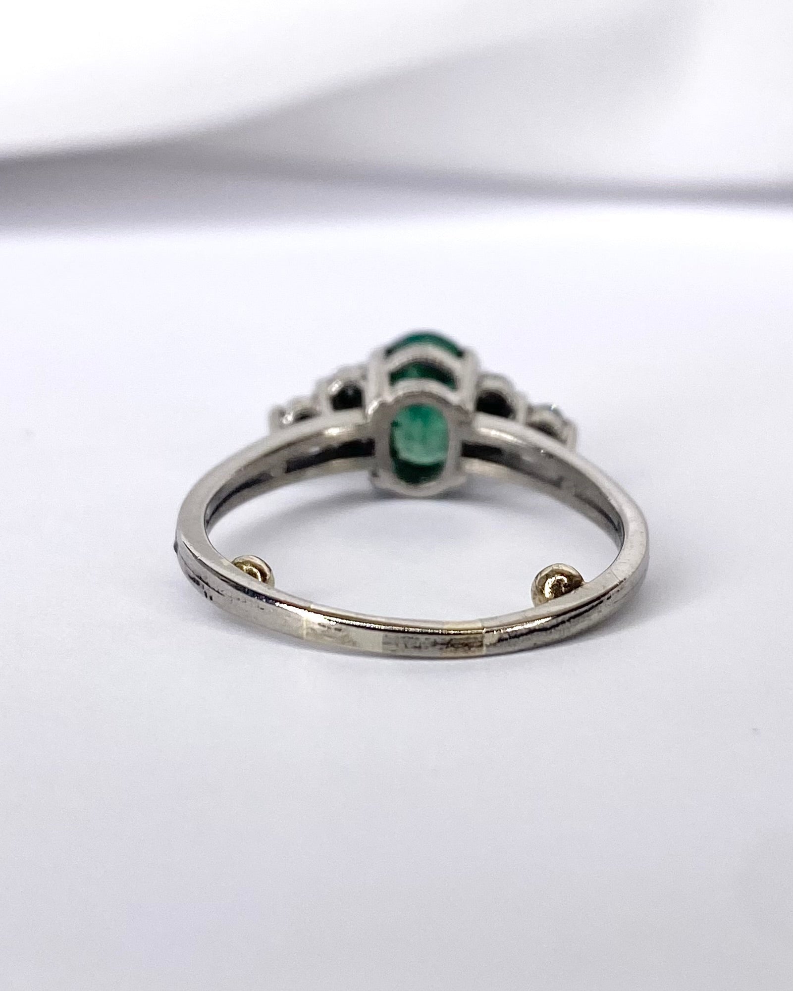 Bague Trilogie Émeraude 1 carat & Diamants "Tristane" - Elliade Paris