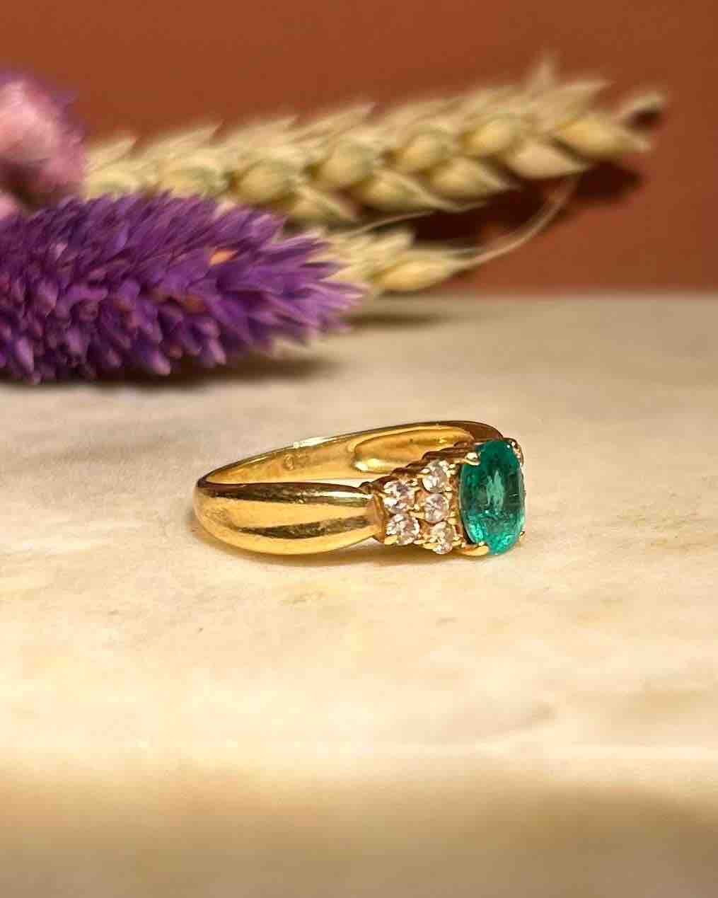 Bague Trilogie Emeraude & Diamants "Esmeralda" - Elliade Paris