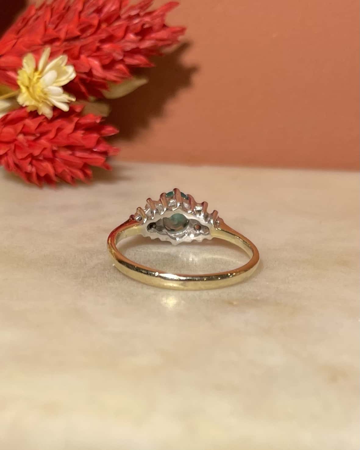 Bague Trilogie Emeraude & Diamants "Raphaëlle" - Elliade Paris