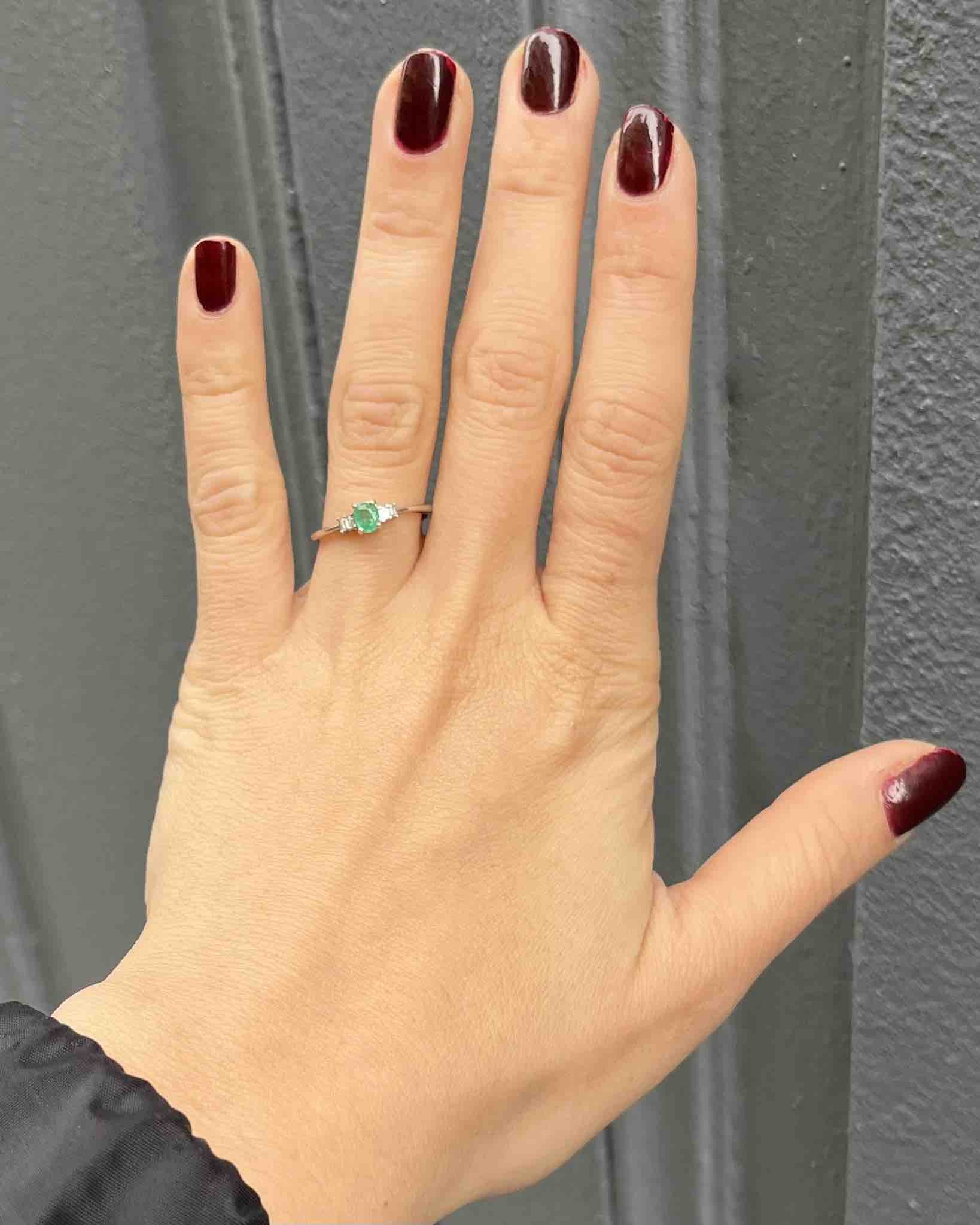 Bague Trilogie Émeraude et Diamants "Leïla" - Elliade Paris