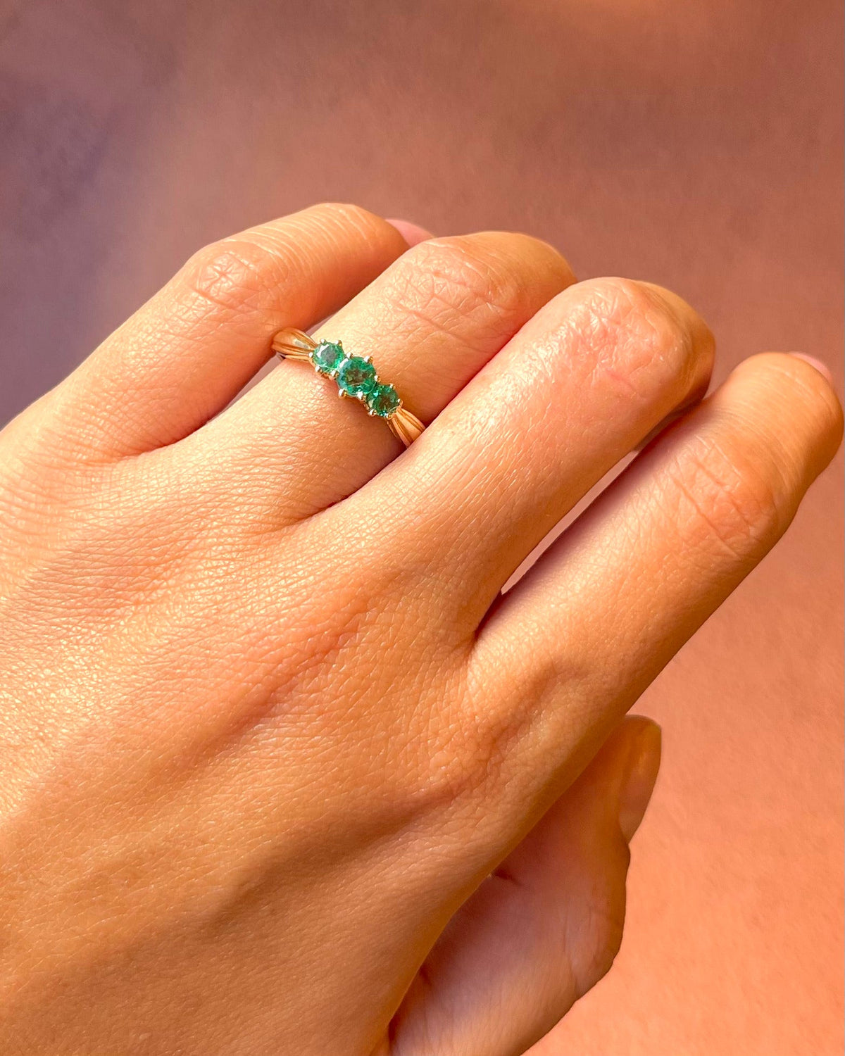 Bague Trilogie Émeraudes 0.50 carat "Maeva" - Elliade Paris
