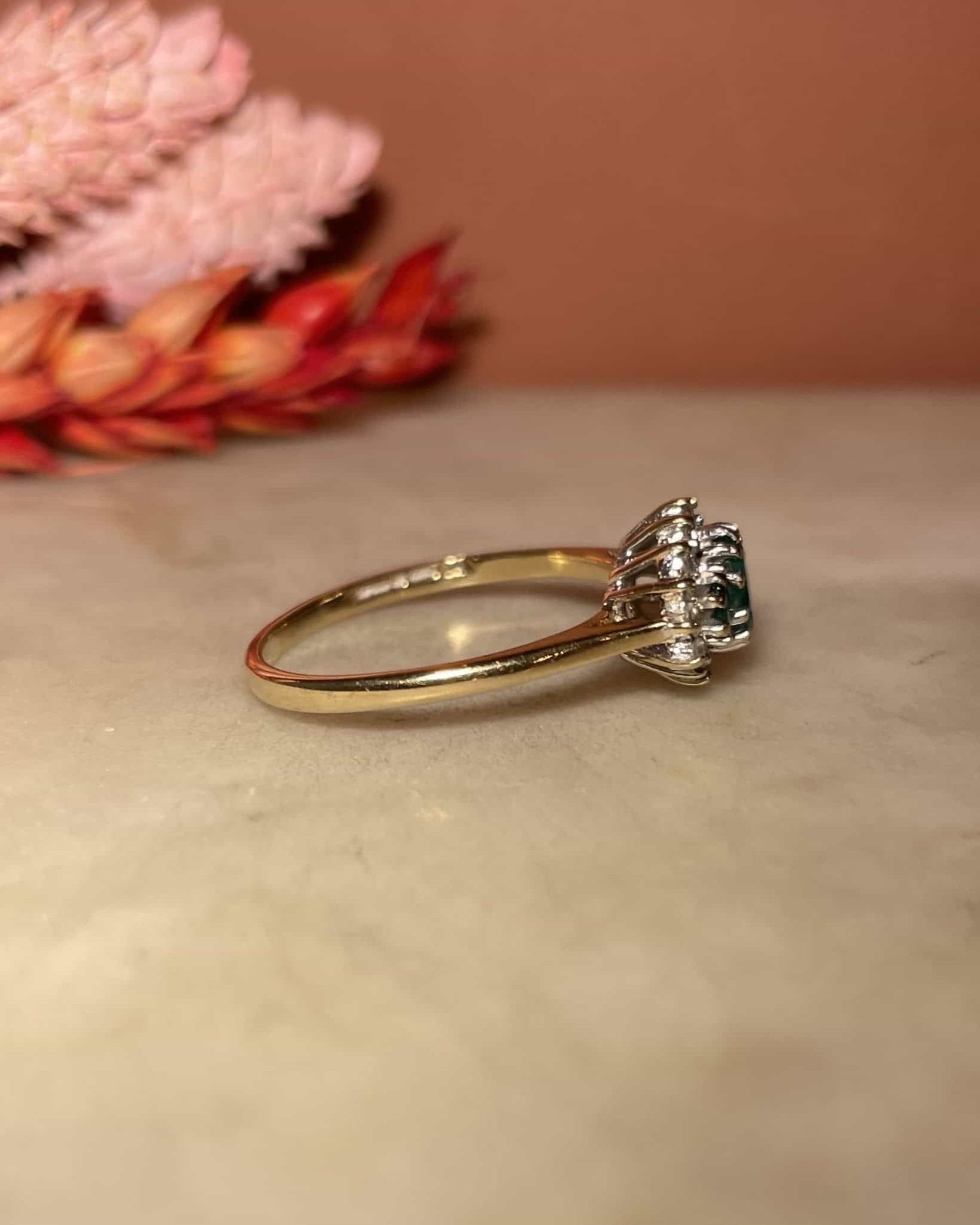 Bague Trilogie Emeraudes & 20 Diamants "Goldie" - Elliade Paris