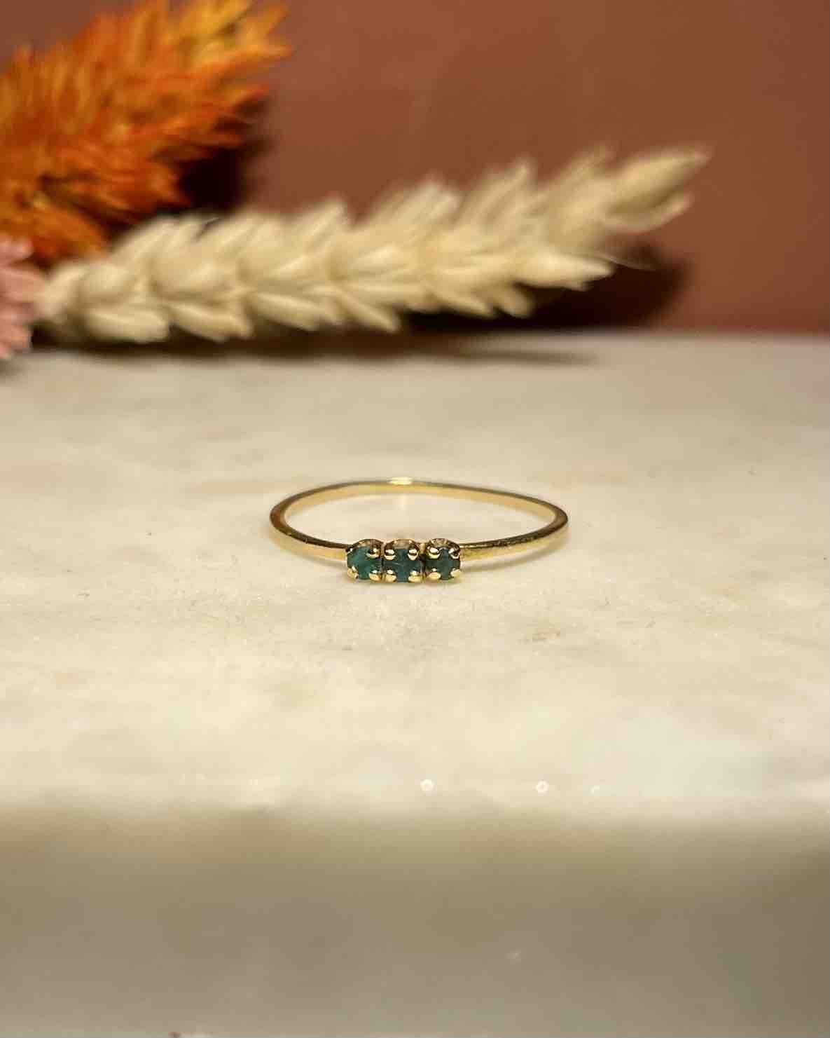 Bague Trilogie Émeraudes "Valentina" - Elliade Paris