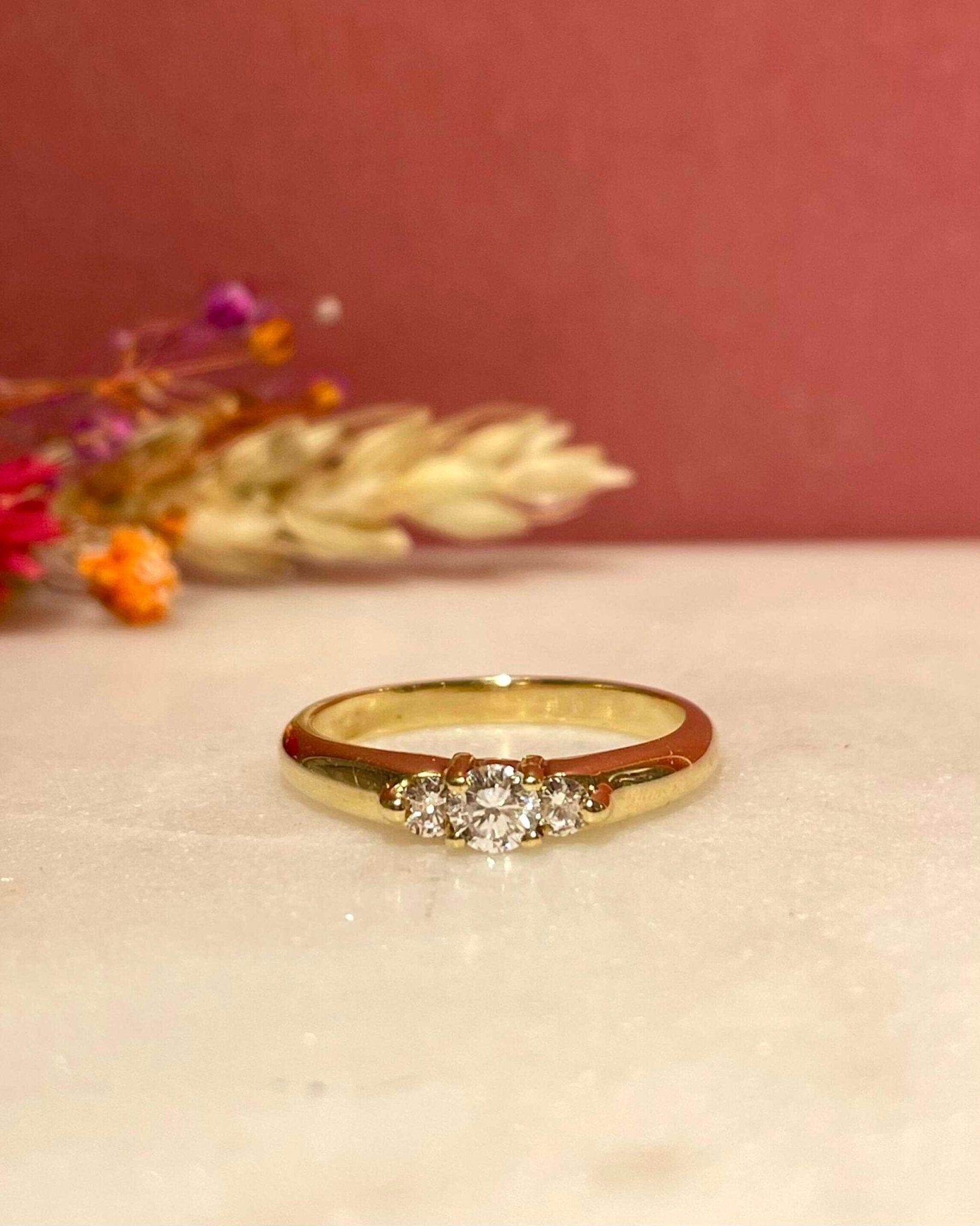 Bague Trilogie Jonc Diamants "Skaï" - Elliade Paris