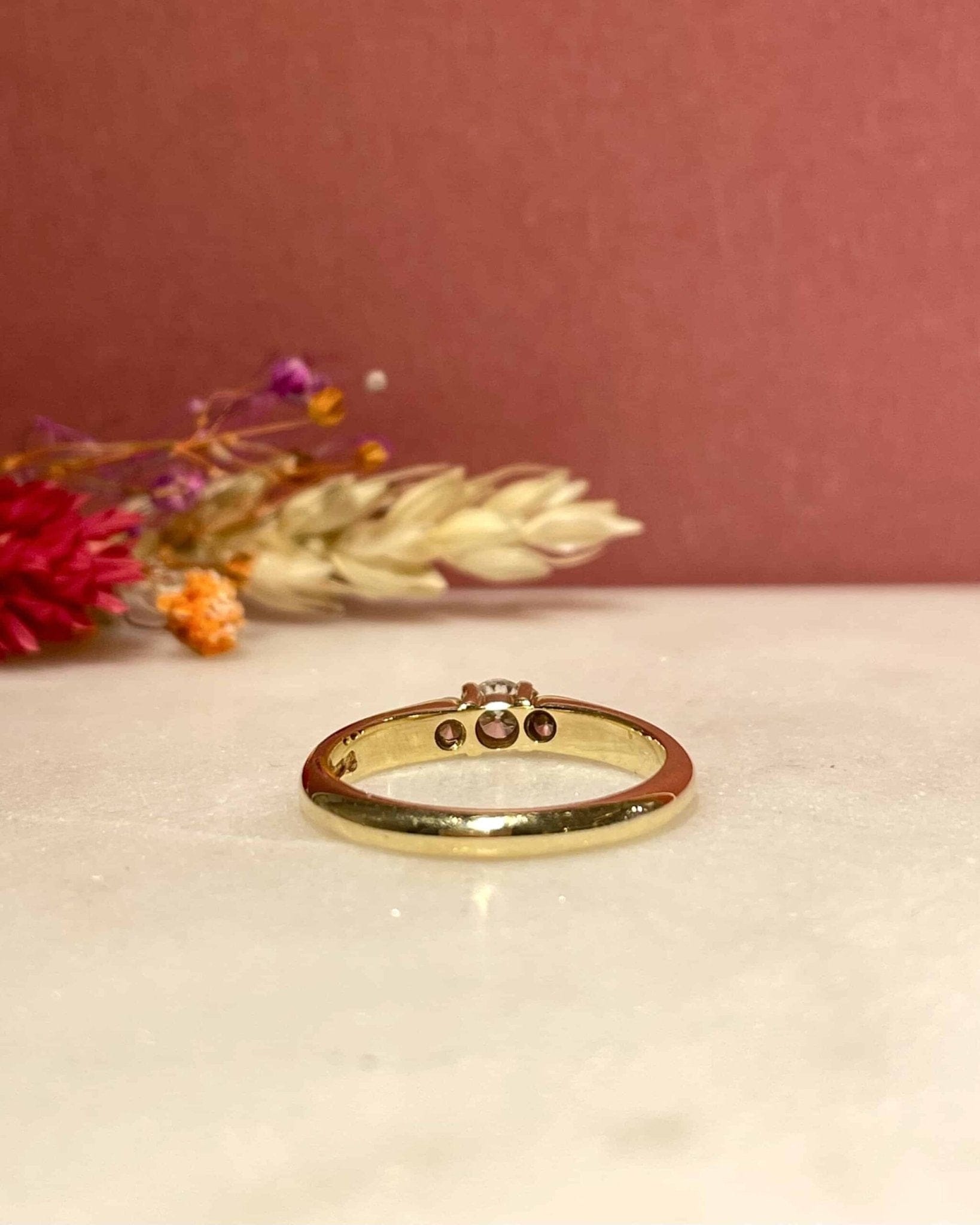 Bague Trilogie Jonc Diamants "Skaï" - Elliade Paris