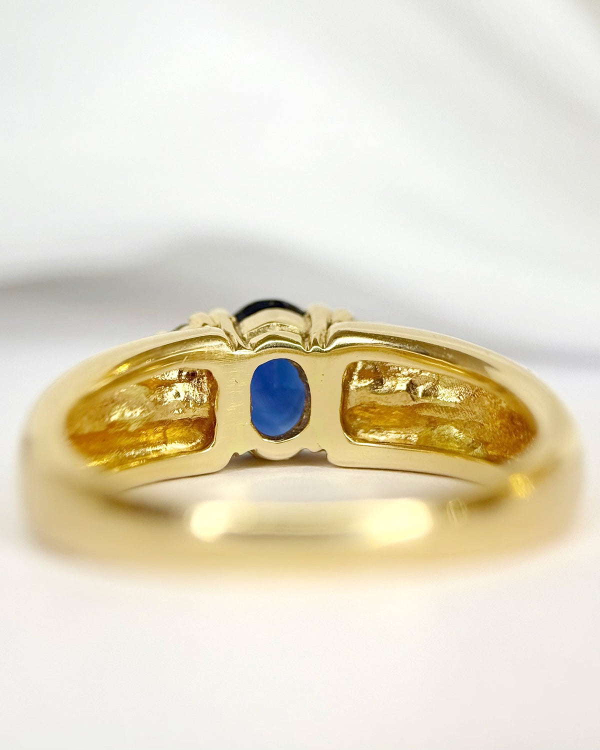 Bague Trilogie Jonc Saphir 1 carat & Diamants 0.48 carat "Ornella" - Elliade Paris