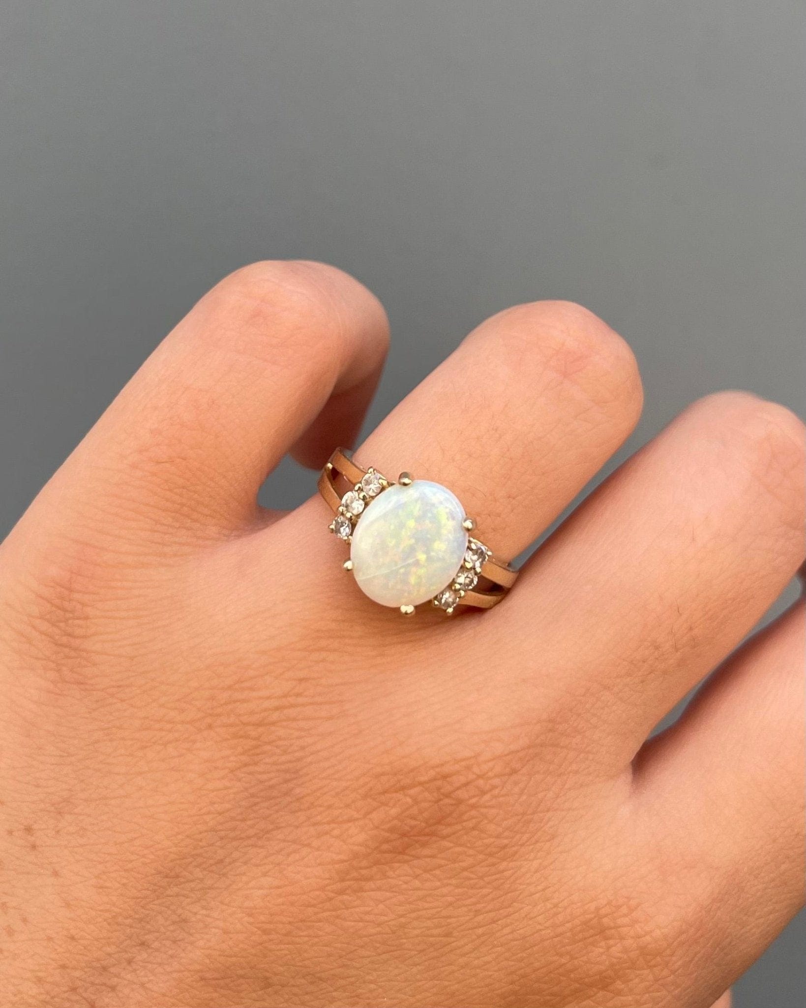 Bague Trilogie Opale 2 carats & Diamants "Channel" - Elliade Paris