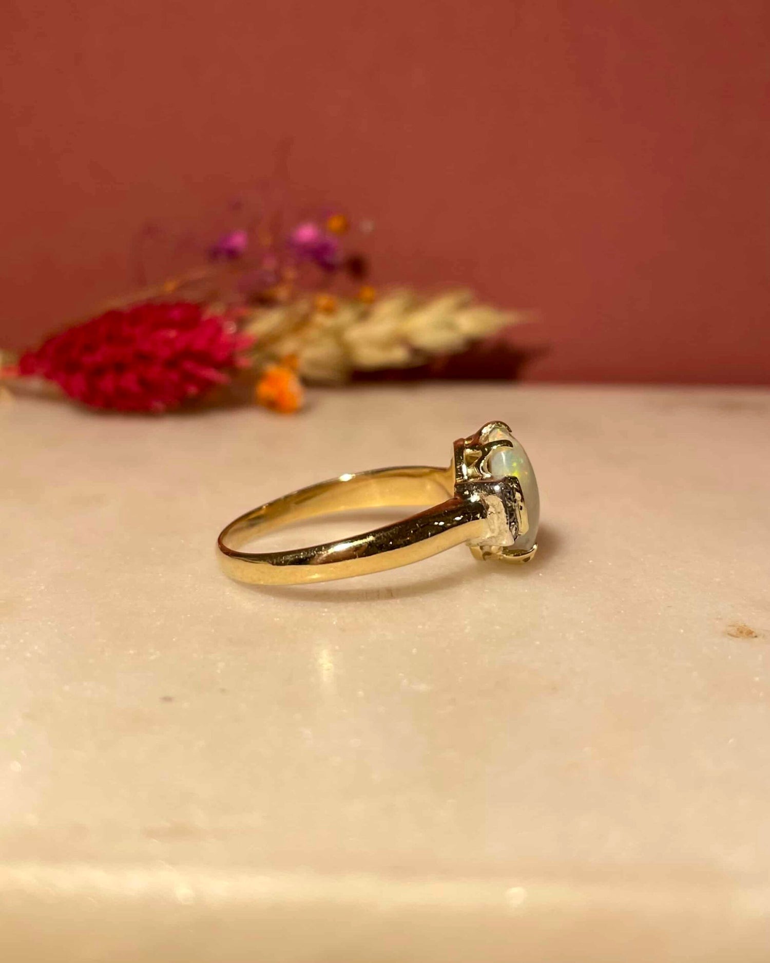 Bague Trilogie Opale 1.15 Carat & Diamants "Margerie"