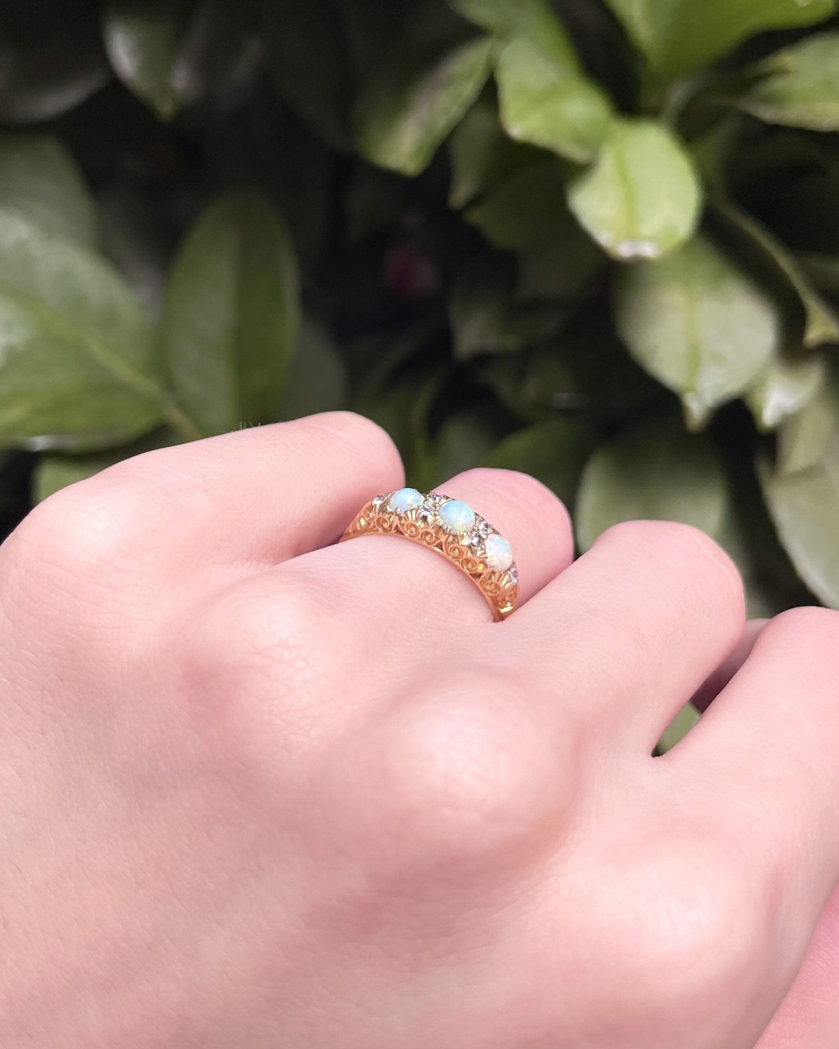 Bague Trilogie Opales & Diamants "Jamesa" - Elliade Paris
