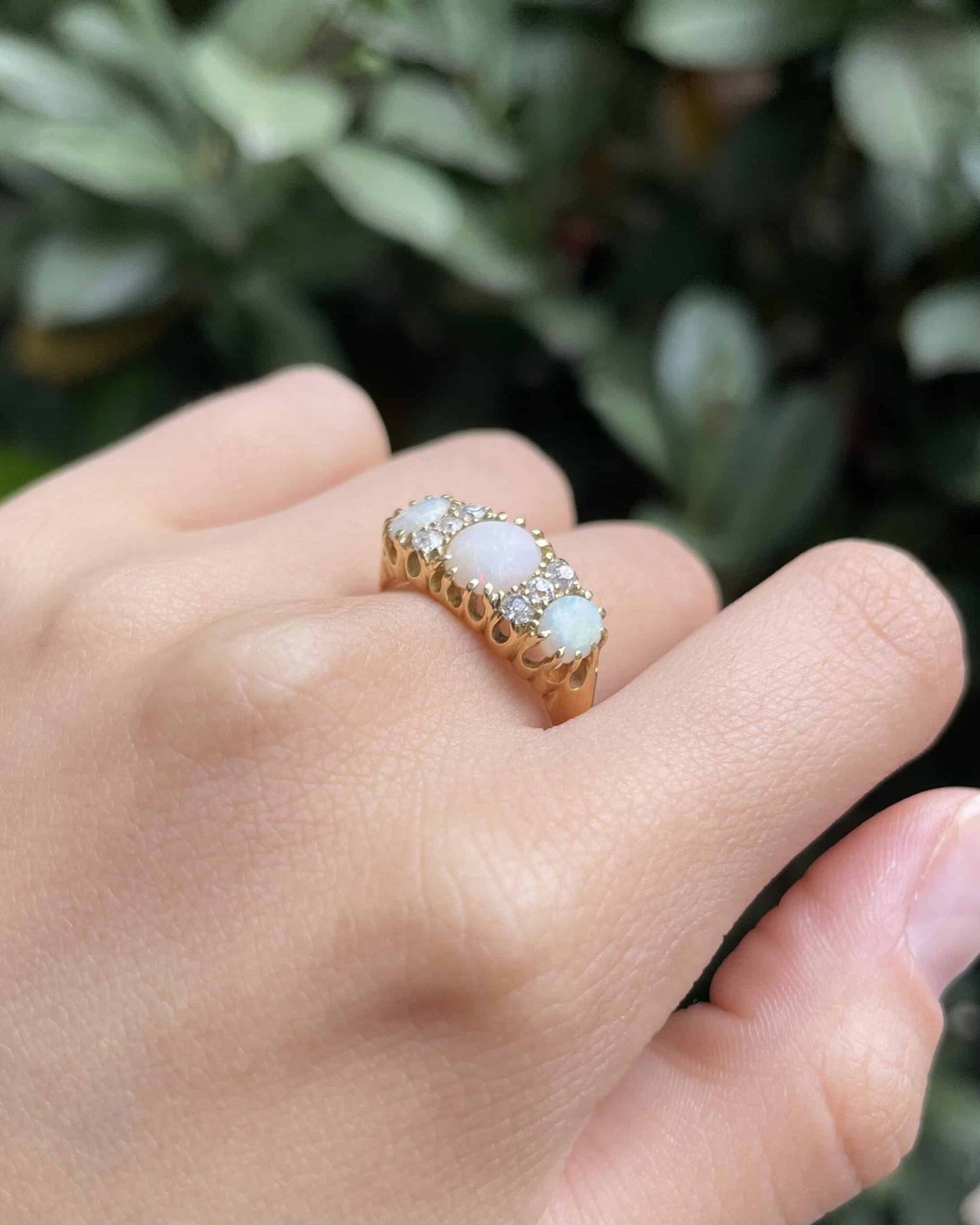 Bague Trilogie Opales & Diamants "Racheal" - Elliade Paris