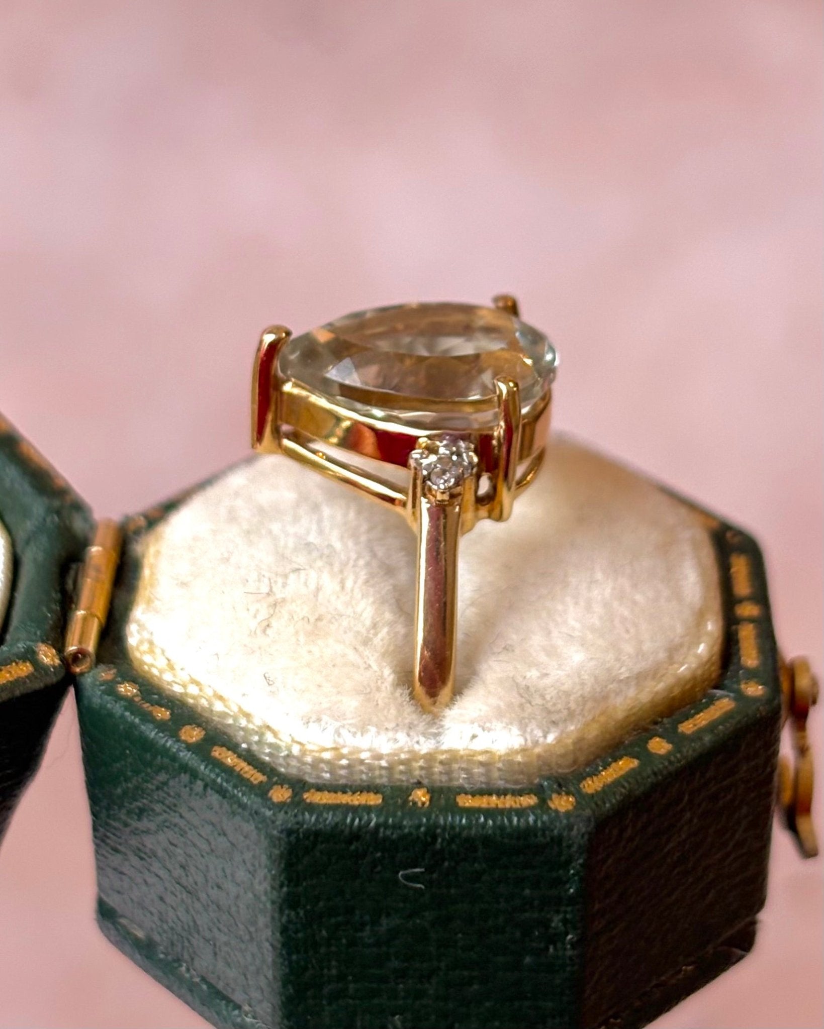 Bague Trilogie Prasiolite 3.10 carats & Diamants "Marta" - Elliade Paris