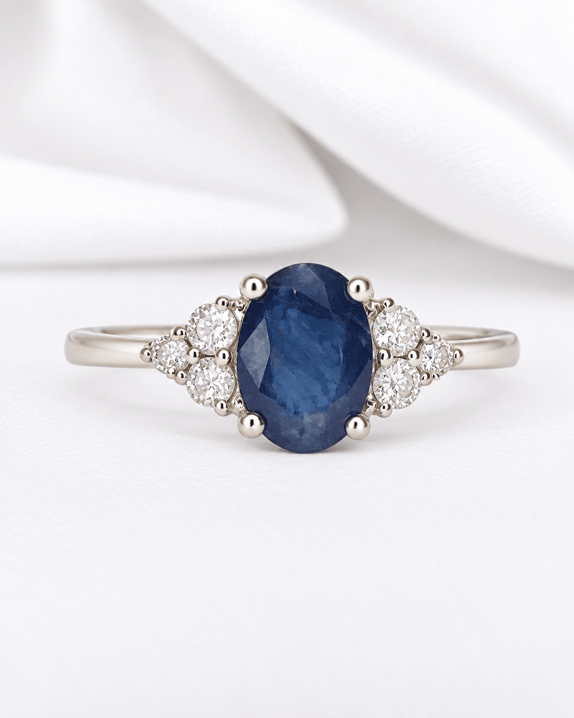 Bague Trilogie Saphir 0.85 carat & Diamants "Aby" - Elliade Paris