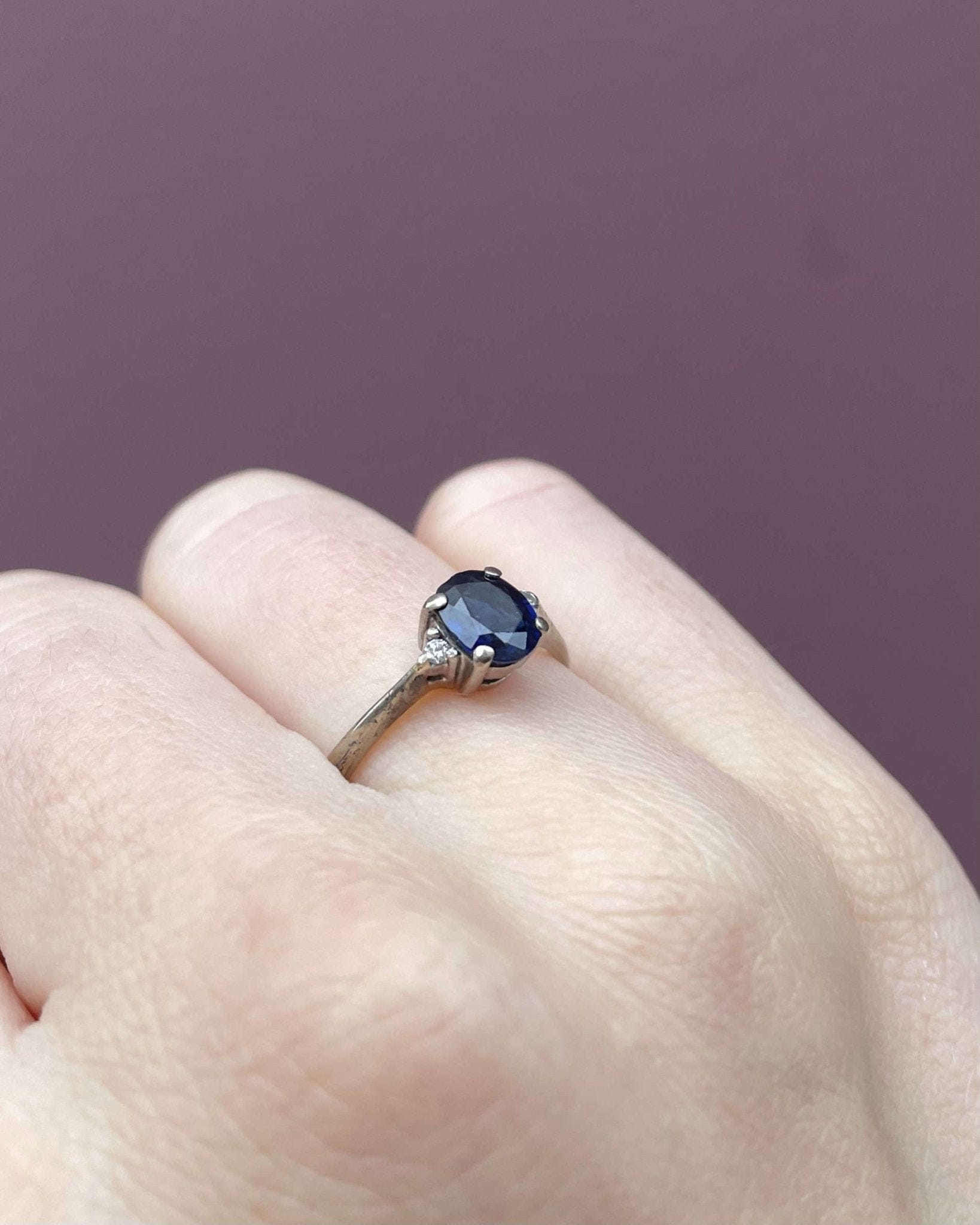 Bague Trilogie Saphir 1.10 carat & Diamants "Loralie" - Elliade Paris