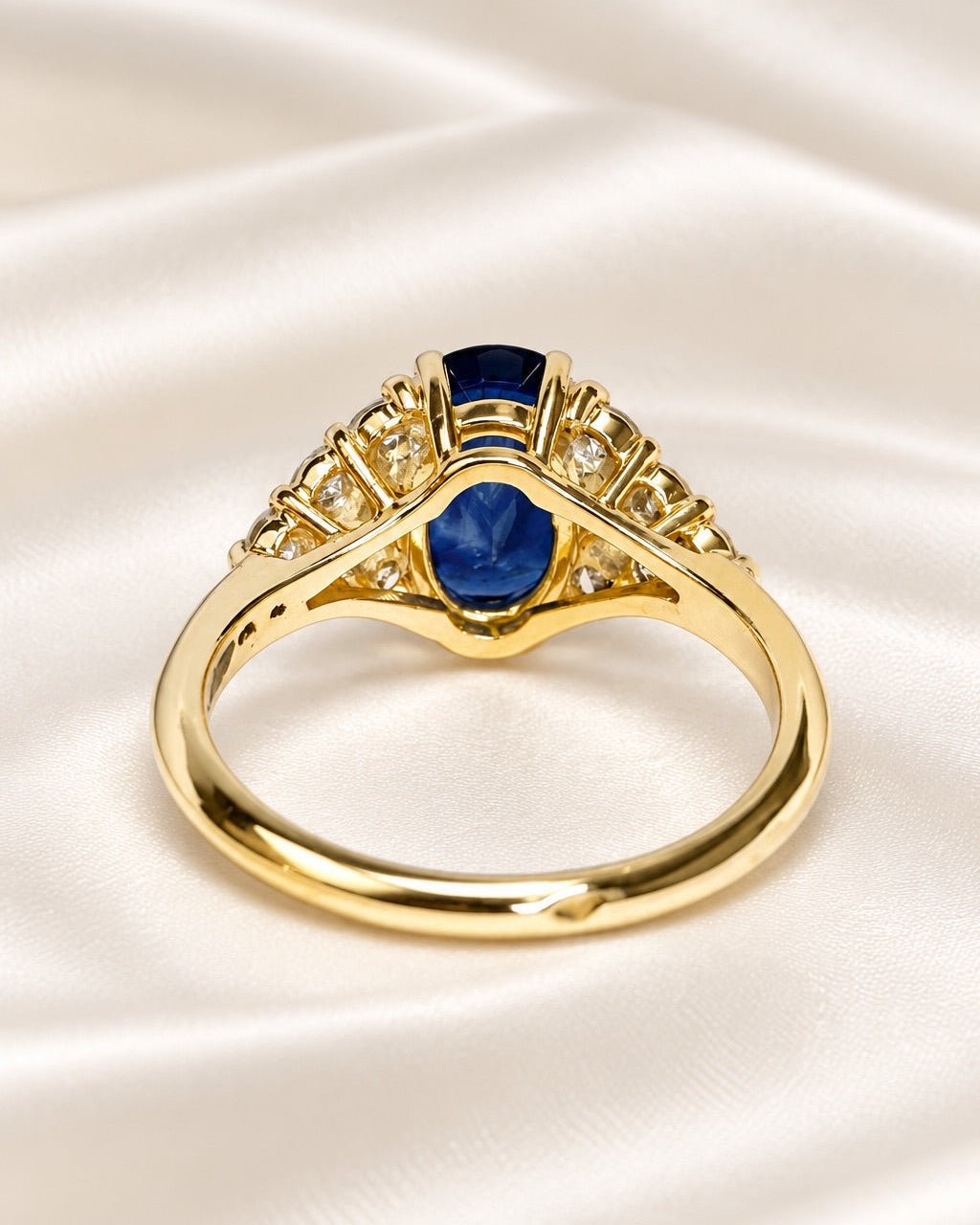 Bague Trilogie Saphir 1.55 carat & Diamants 0.78 carat "Sofia" - Elliade Paris