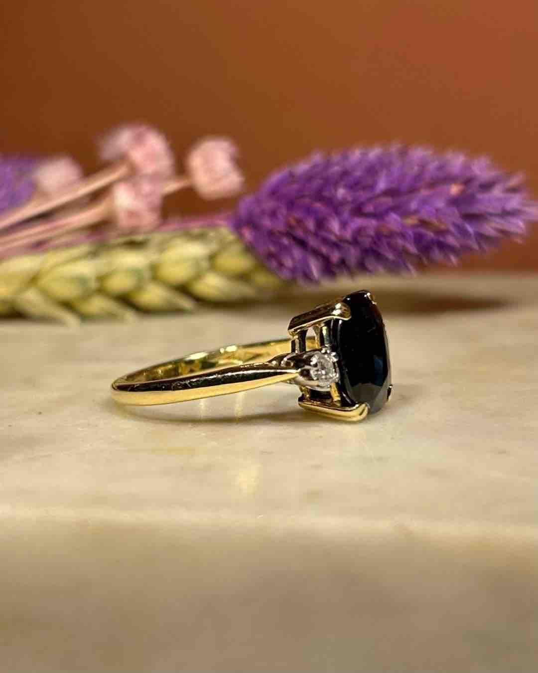 Bague Trilogie Saphir 3 carats & Diamants "Kenan" - Elliade Paris