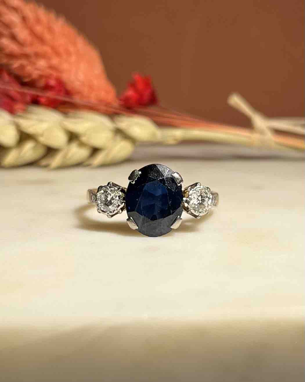 Bague Trilogie Saphir & Diamants "Claire" - Elliade Paris