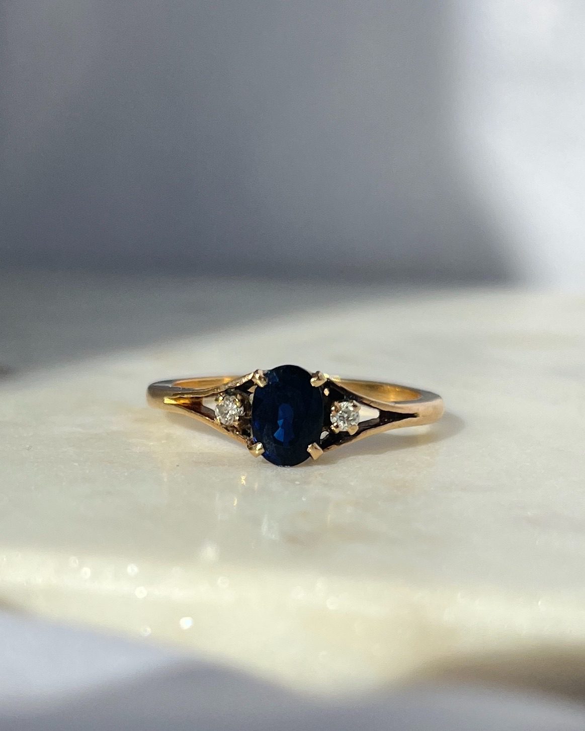 Bague trilogie saphir & diamants Shannon - Elliade Paris
