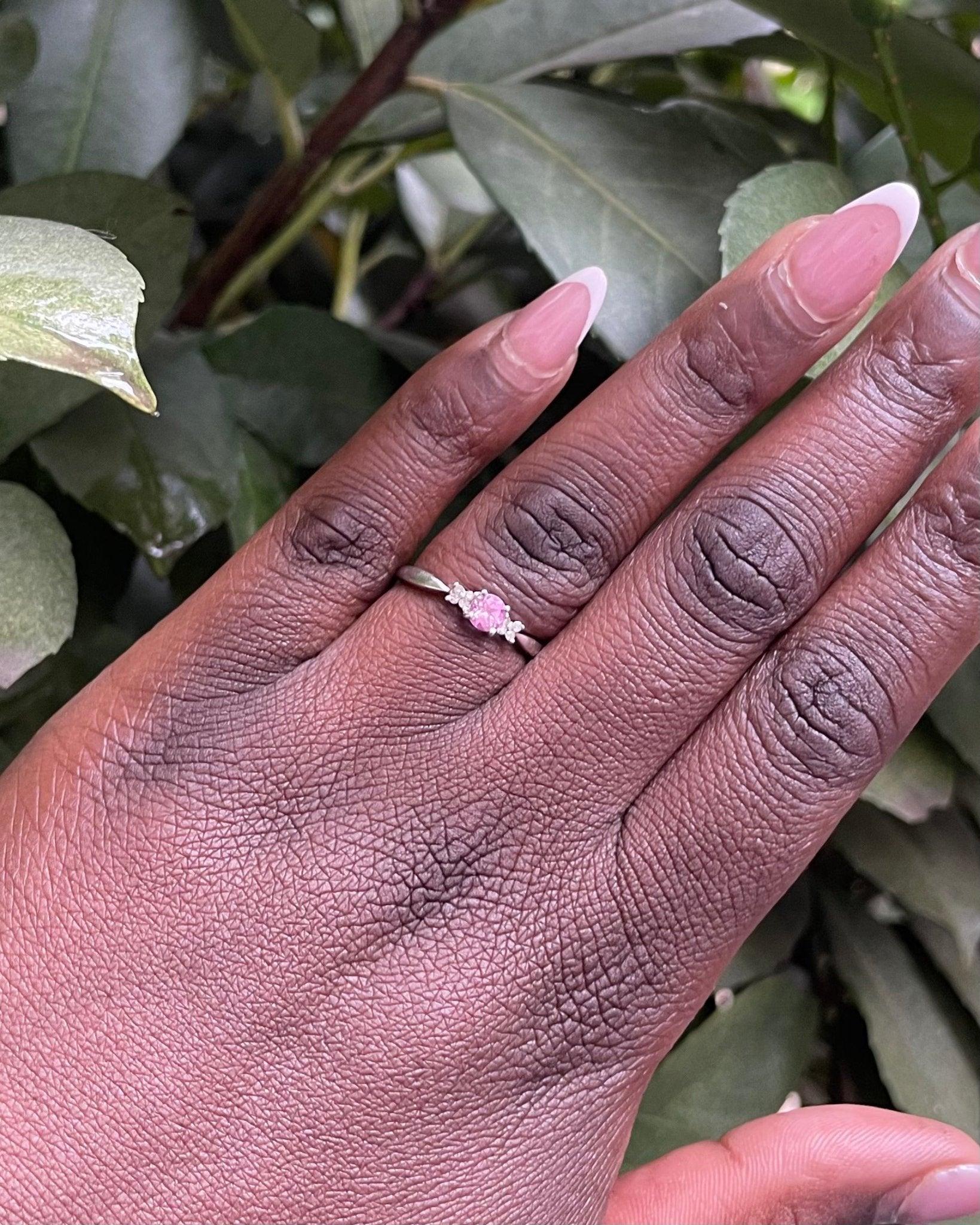 Bague trilogie Saphir Rose et Diamants "Nohia" - Elliade Paris