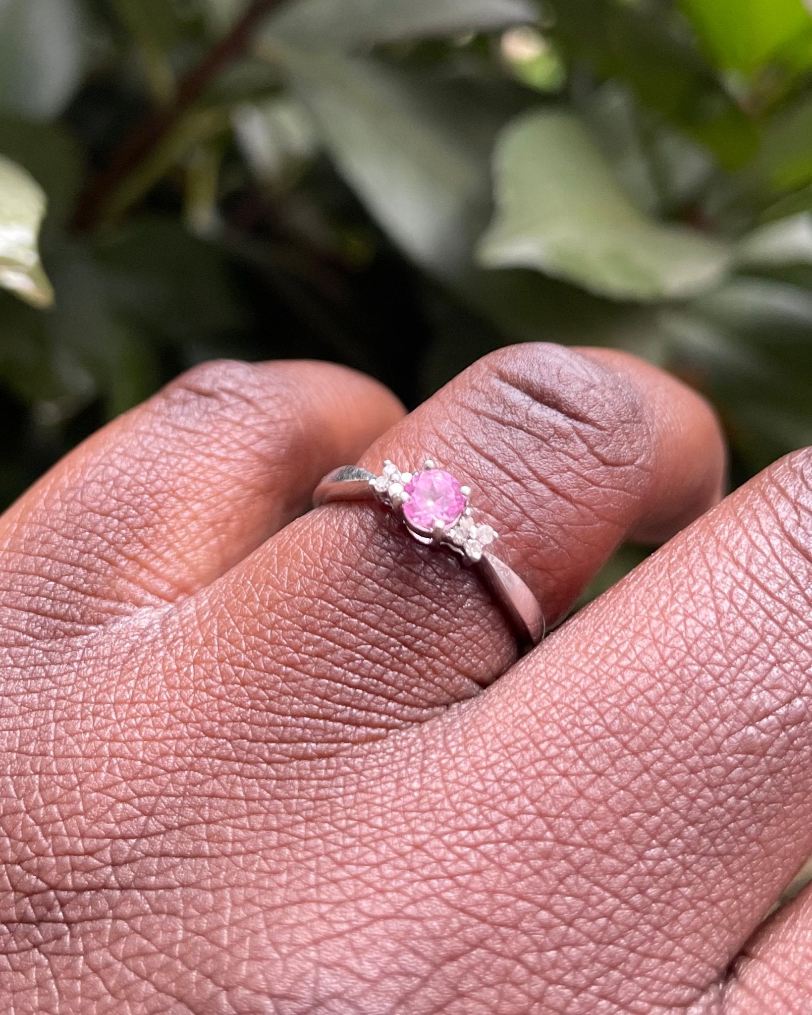 Bague trilogie Saphir Rose et Diamants "Nohia" - Elliade Paris