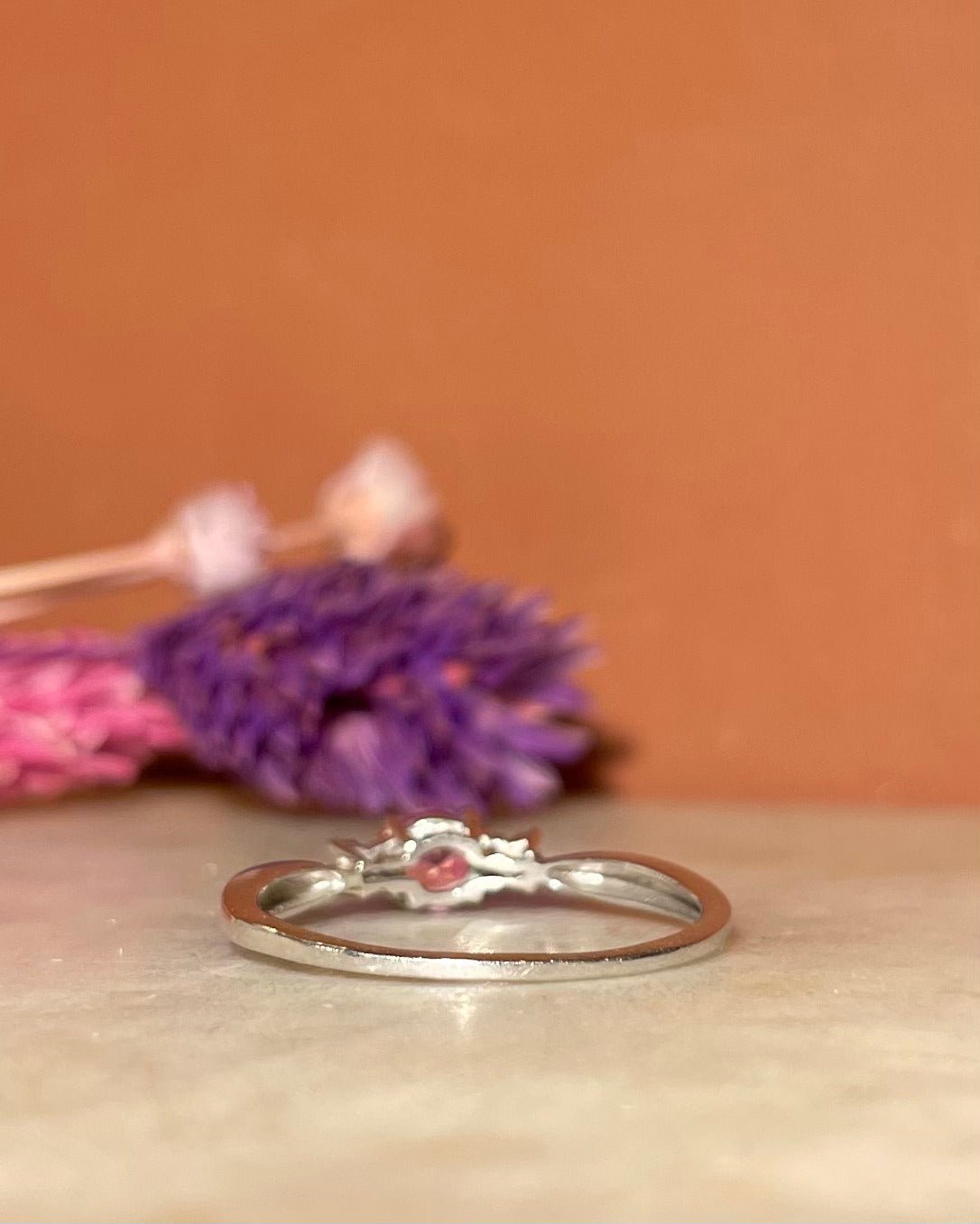 Bague trilogie Saphir Rose et Diamants "Nohia" - Elliade Paris