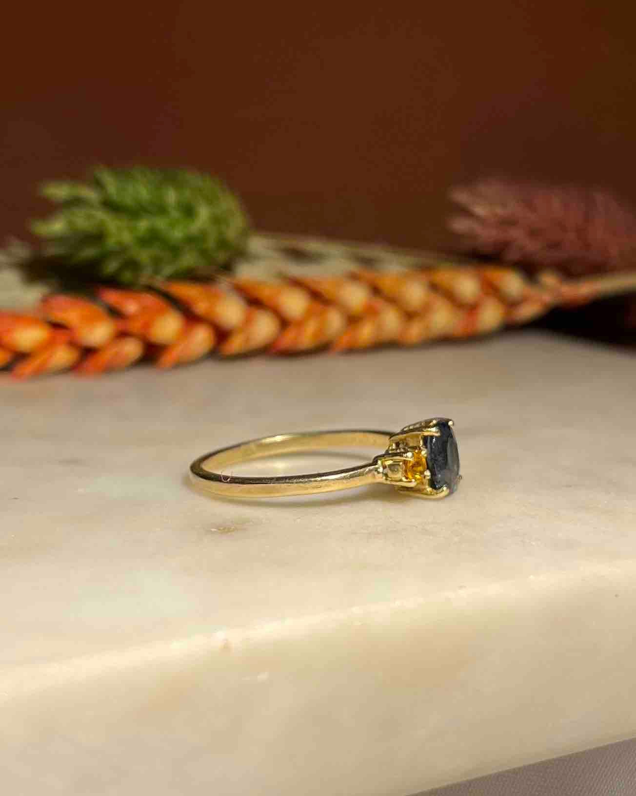 Bague Trilogie Spinelle & Citrines "Natalia" - Elliade Paris