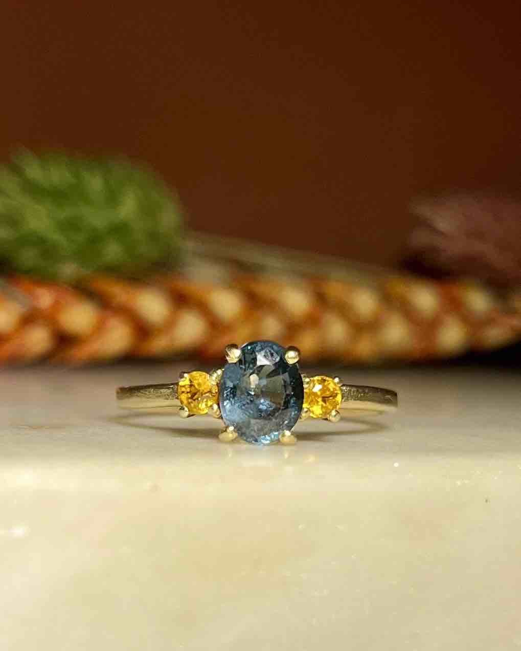 Bague Trilogie Spinelle & Citrines "Natalia" - Elliade Paris
