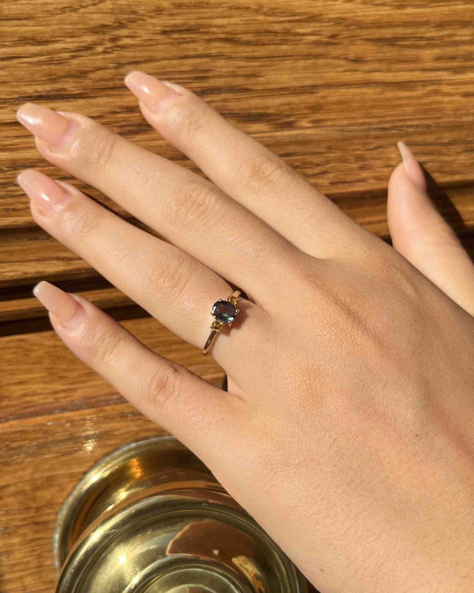 Bague Trilogie Spinelle & Citrines "Natalia" - Elliade Paris