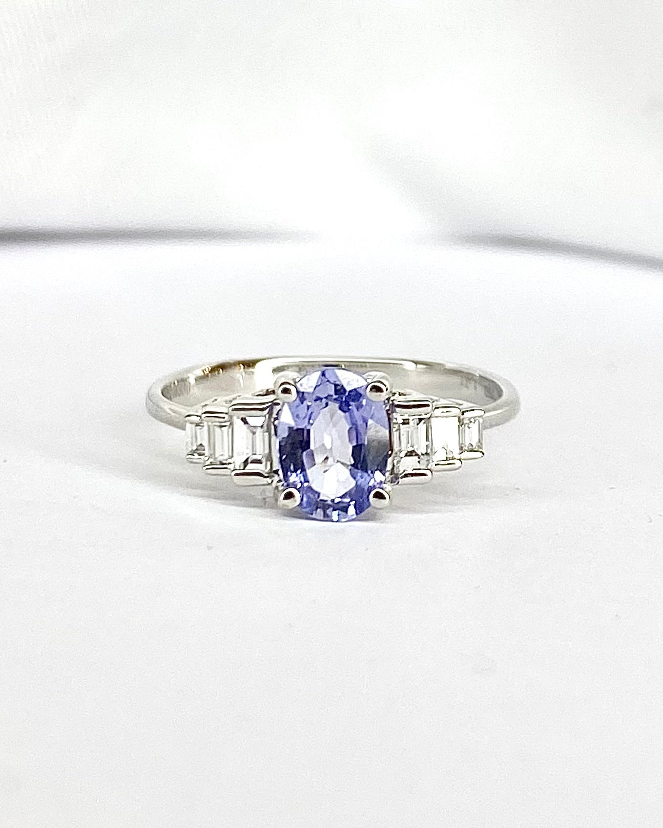 Bague Trilogie Tanzanite 0.90 carat & Diamants "Sandra" - Elliade Paris