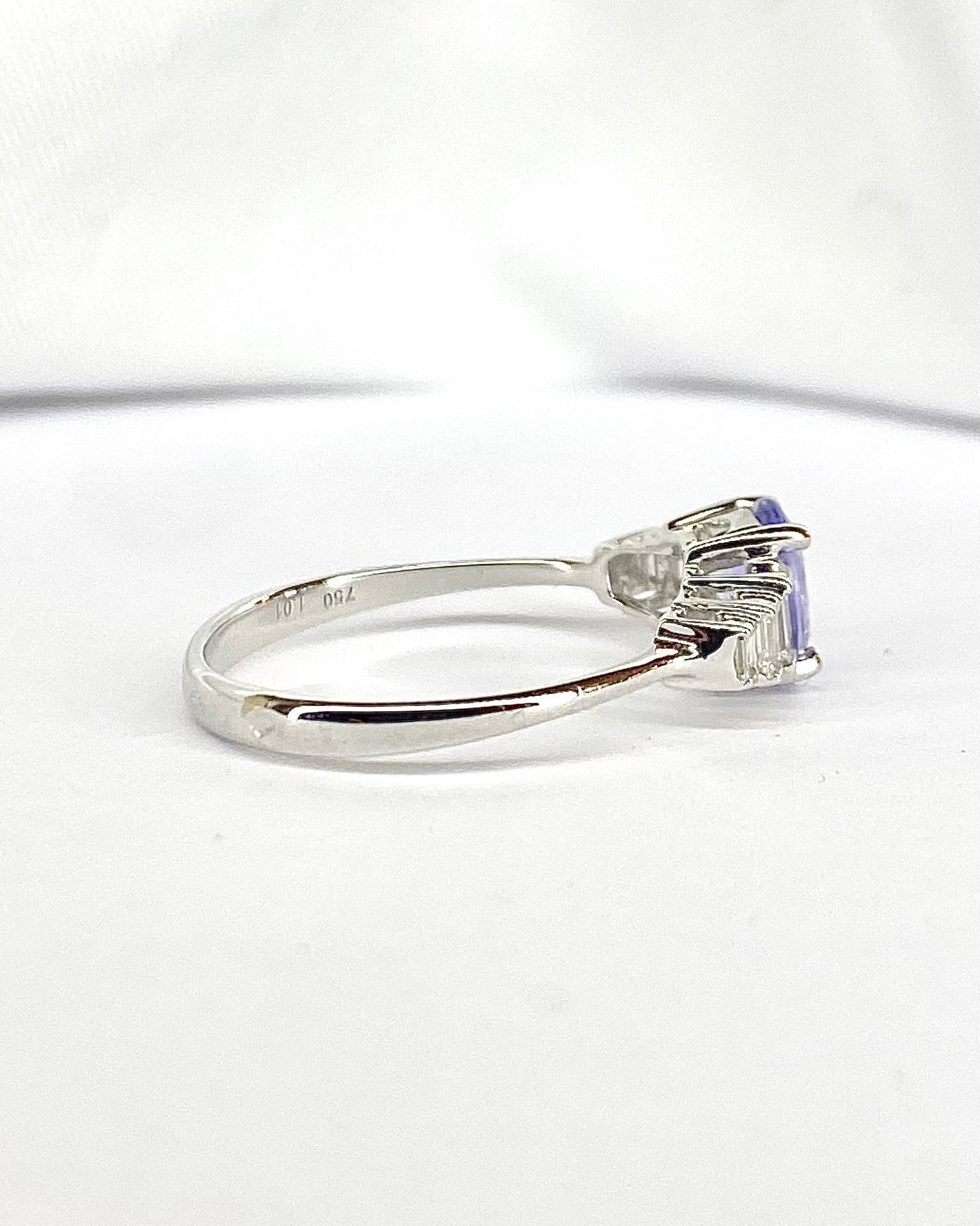 Bague Trilogie Tanzanite 0.90 carat & Diamants "Sandra" - Elliade Paris