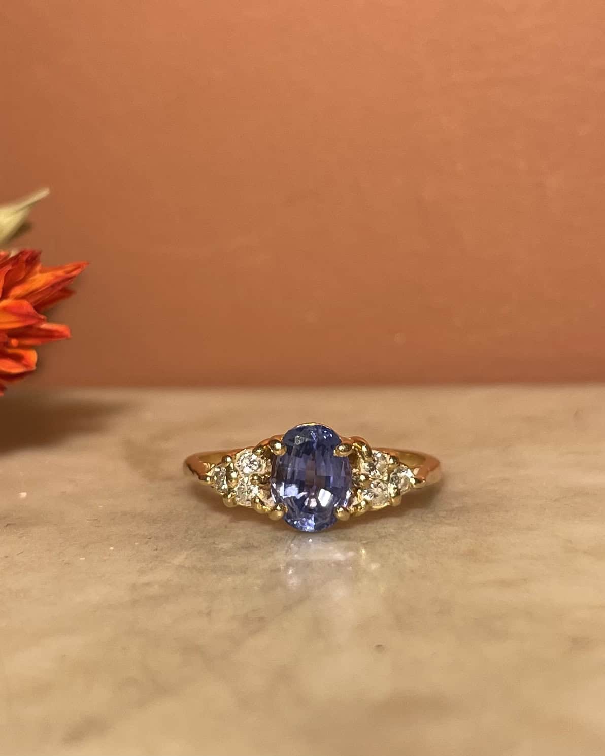 Bague Trilogie Tanzanite 1.21 carat & Diamants "Noeva" - Elliade Paris