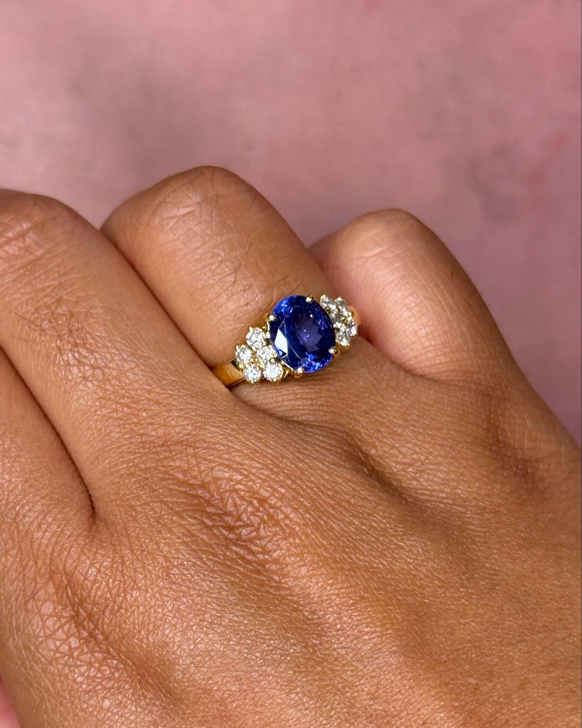 Bague Trilogie Tanzanite 2.50 carats & Diamants 6.19g "Alizée" - Elliade Paris