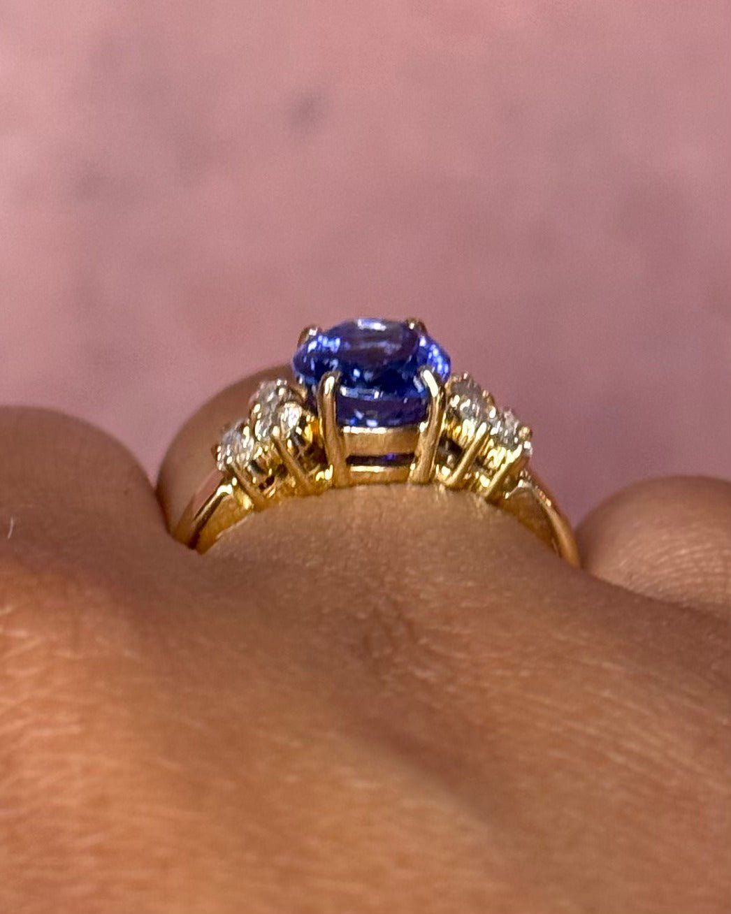Bague Trilogie Tanzanite 2.50 carats & Diamants 6.19g "Alizée" - Elliade Paris