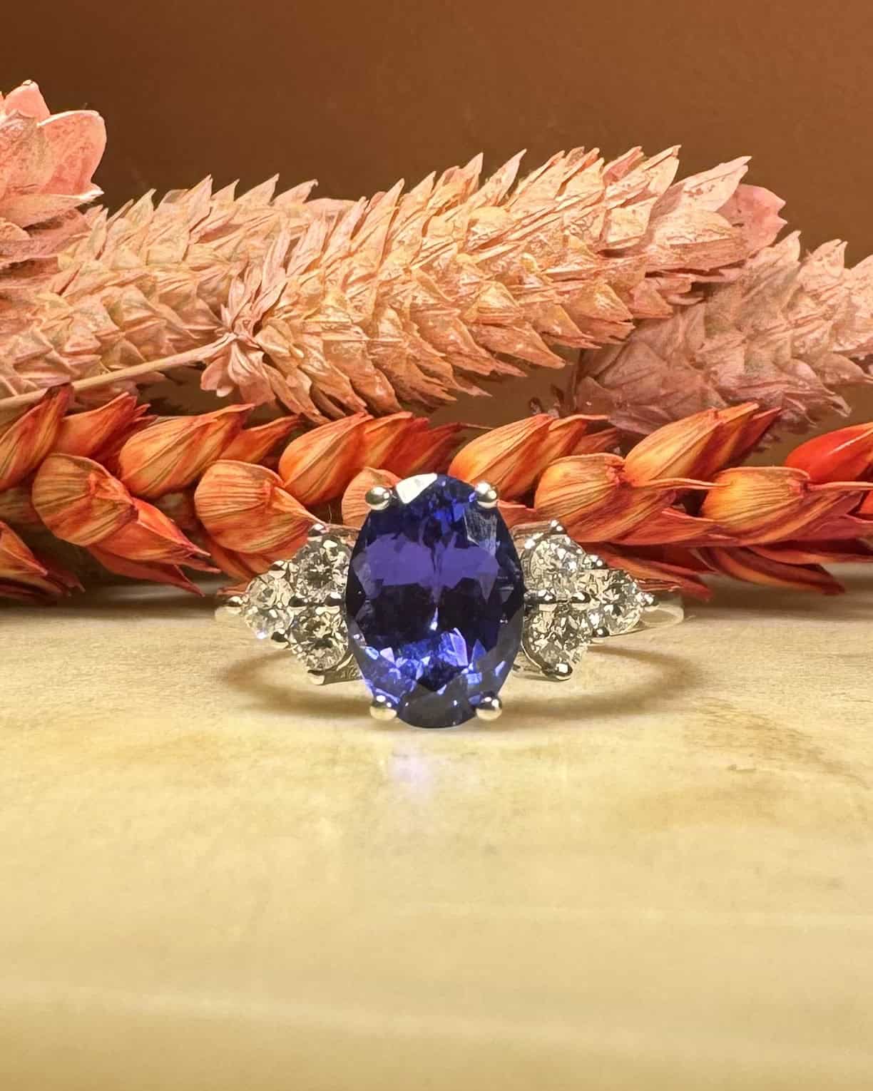 Bague Trilogie Tanzanite 2.50 carats & Diamants "Zaily" - Elliade Paris