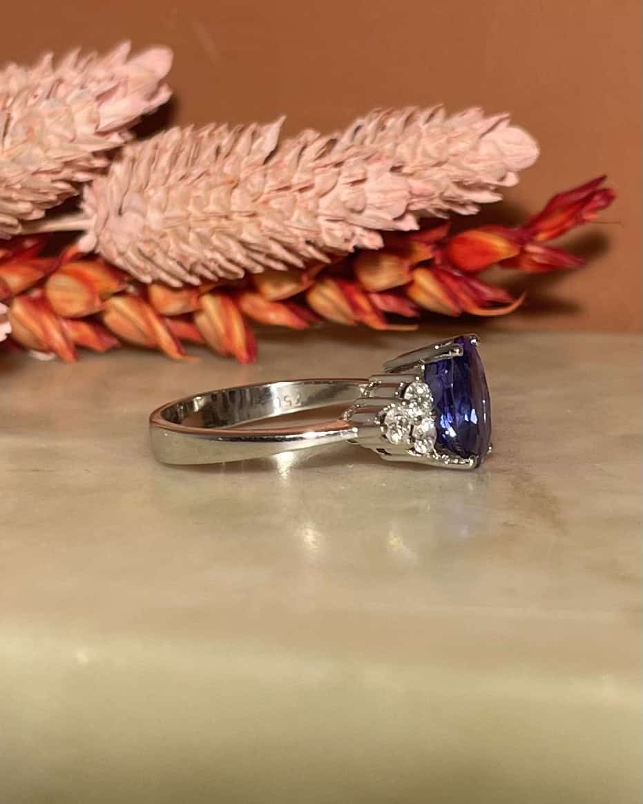 Bague Trilogie Tanzanite 2.50 carats & Diamants "Zaily" - Elliade Paris