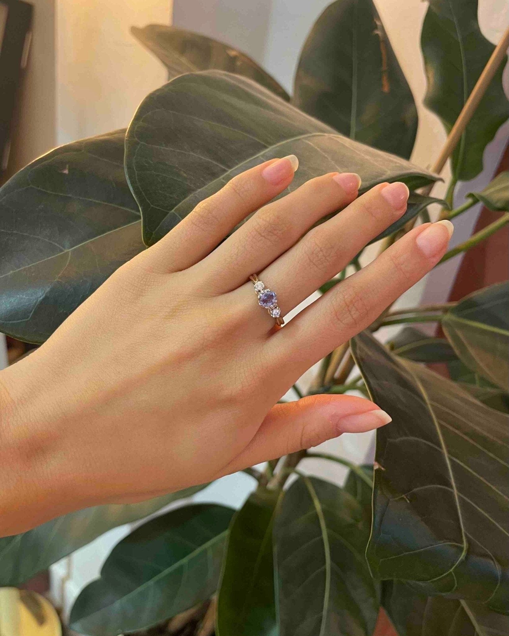 Bague Trilogie Tanzanite & Diamants "Rina" - Elliade Paris