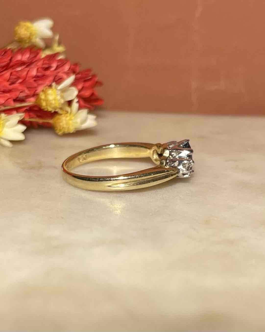 Bague Trilogie Tanzanite & Diamants "Rina" - Elliade Paris