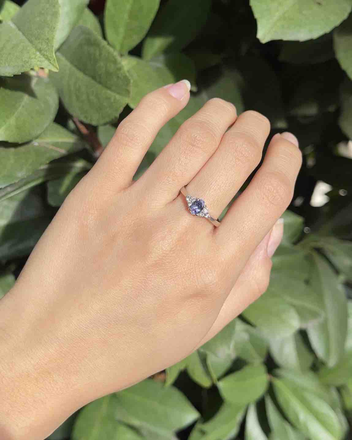 Bague Trilogie Tanzanite & Diamants "Sidney" - Elliade Paris