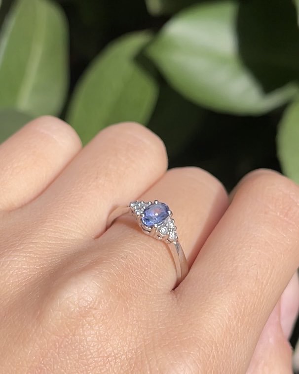 Bague Trilogie Tanzanite & Diamants "Sidney" - Elliade Paris